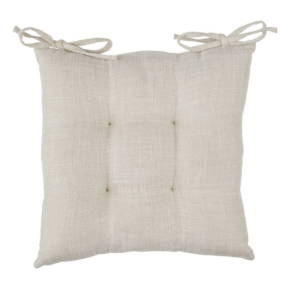 Galette de chaise CLEM beige lin, ATMOSPHERA