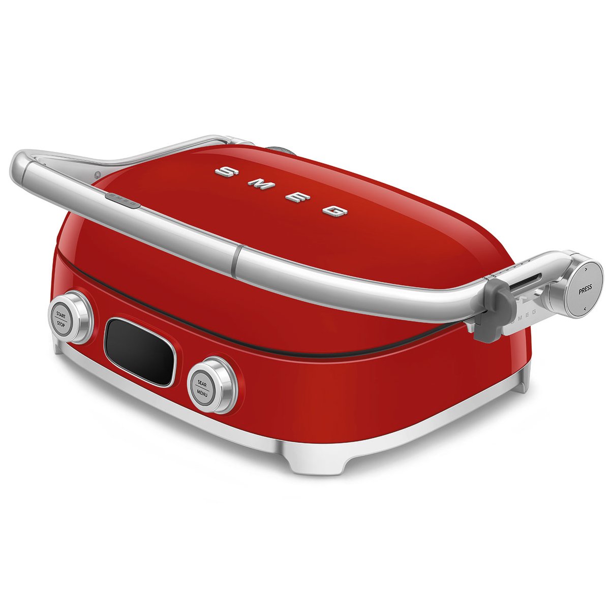 Gaufrier / Gril multifonction MGF01 rouge brillant, SMEG