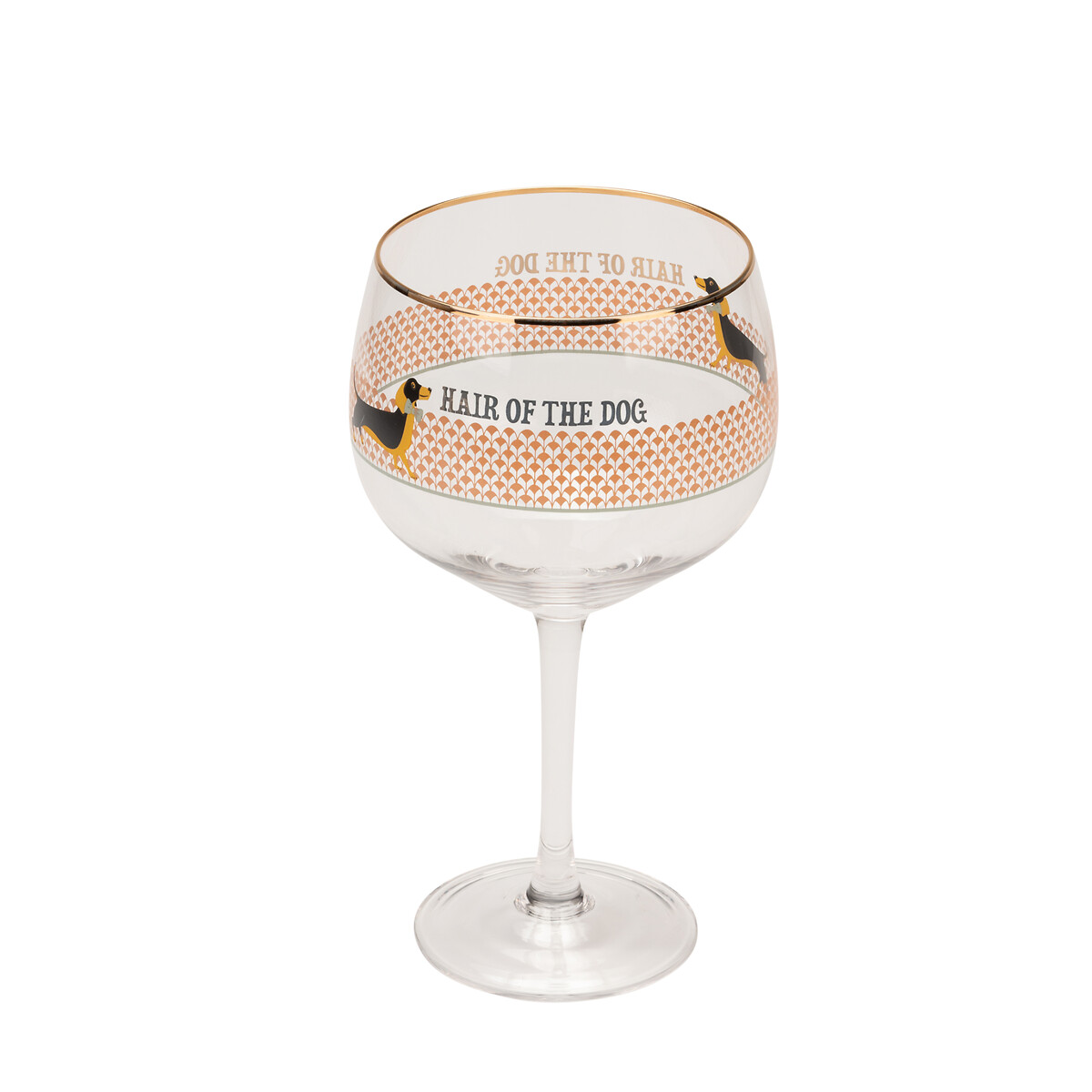 "Hair of the Dog" Sausage Doggie Gin Glass transparent, YVONNE ELLEN