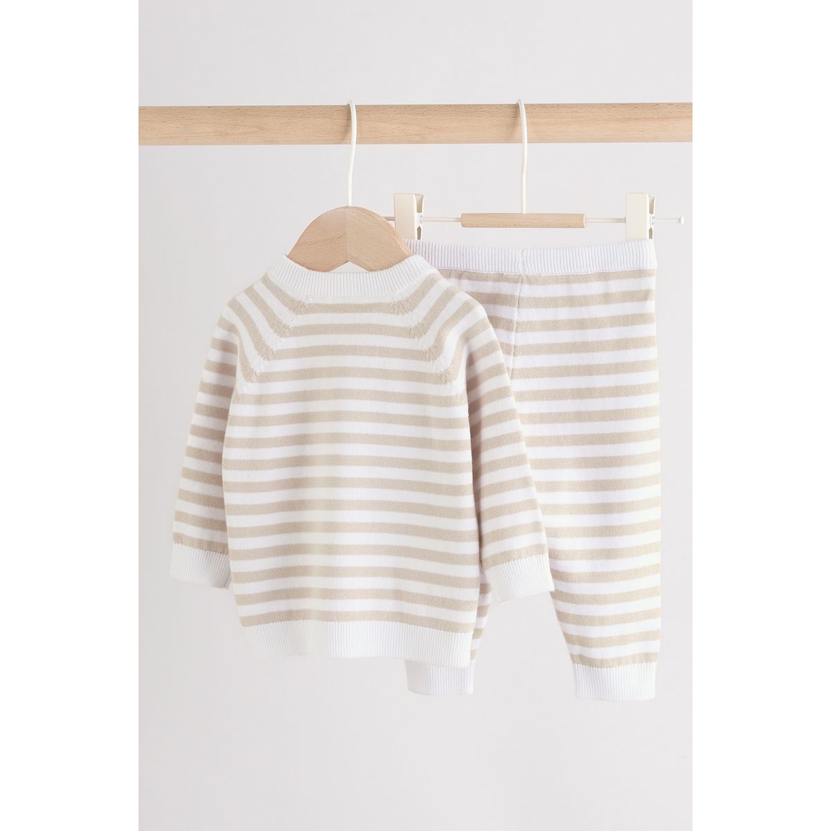 Ensemble haut en maille et legging bébé rayure neutre, NEXT