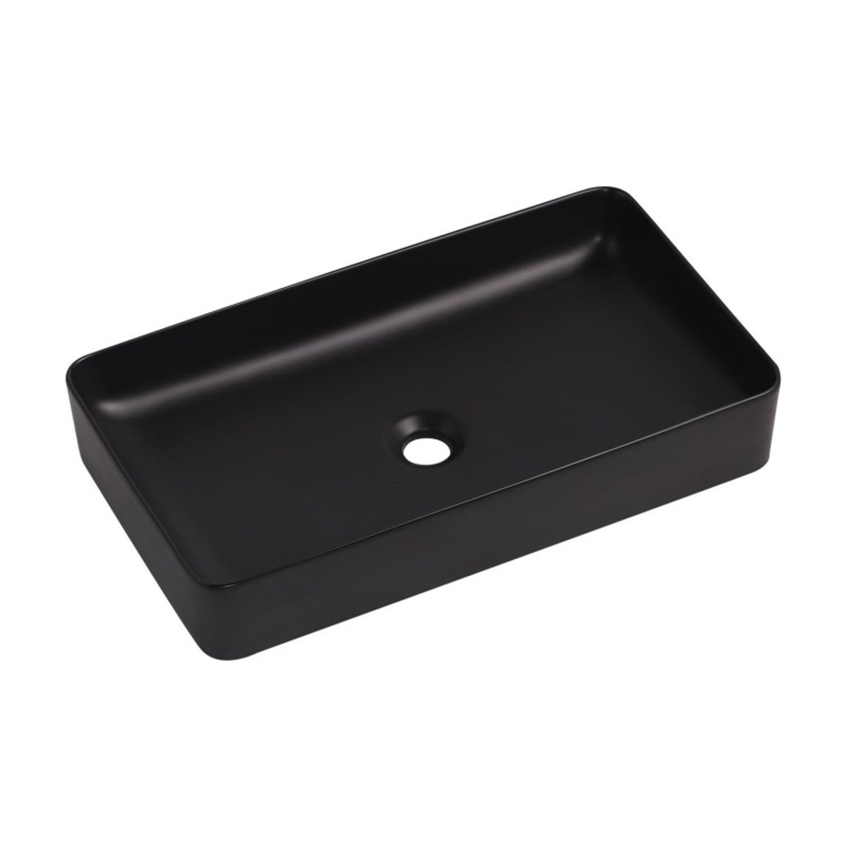 Vasque à poser rectangle en céramique blanche 60x37cm SADDY noir mat, MOB IN