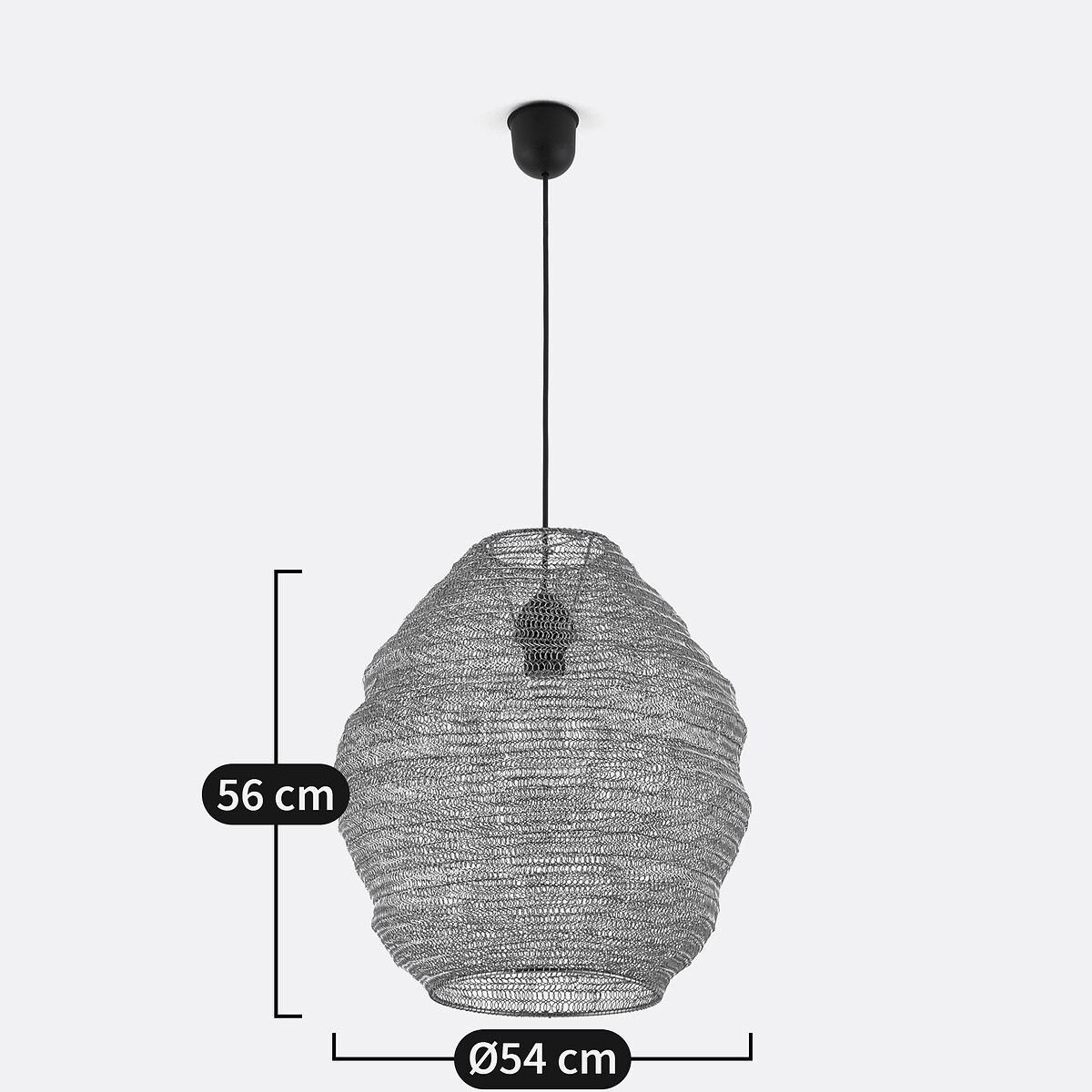 Lampadario maglia metallo ferro Ø54 cm, Mita nero , LA REDOUTE INTERIEURS