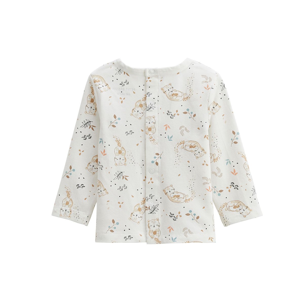 Ensemble salopette bébé en molleton et t-shirt Mini Loutre marron, PETIT BEGUIN