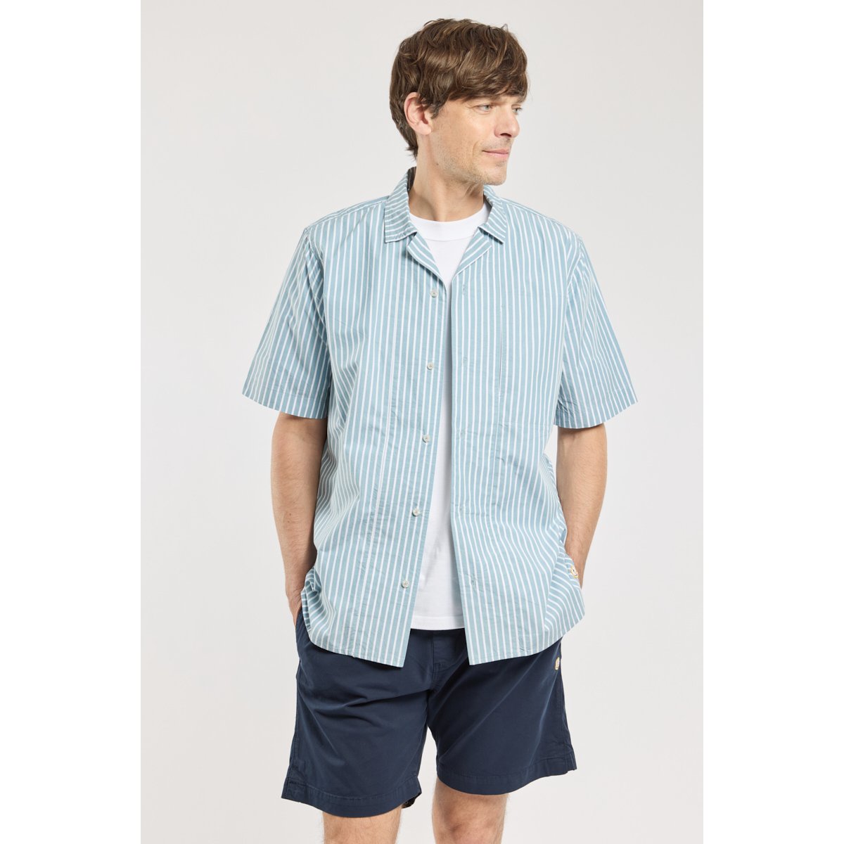 Chemise rayée en Coupe confort raye bleu, ARMOR-LUX