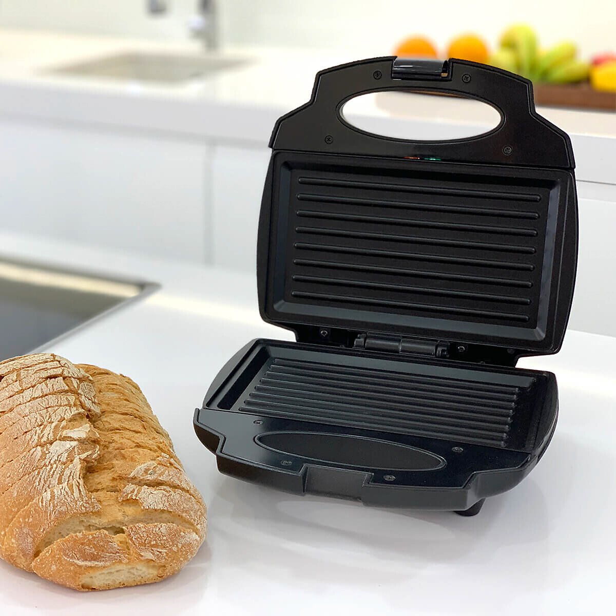 Sanduicheira Tostata, HAEGER preto/inox, HAEGER