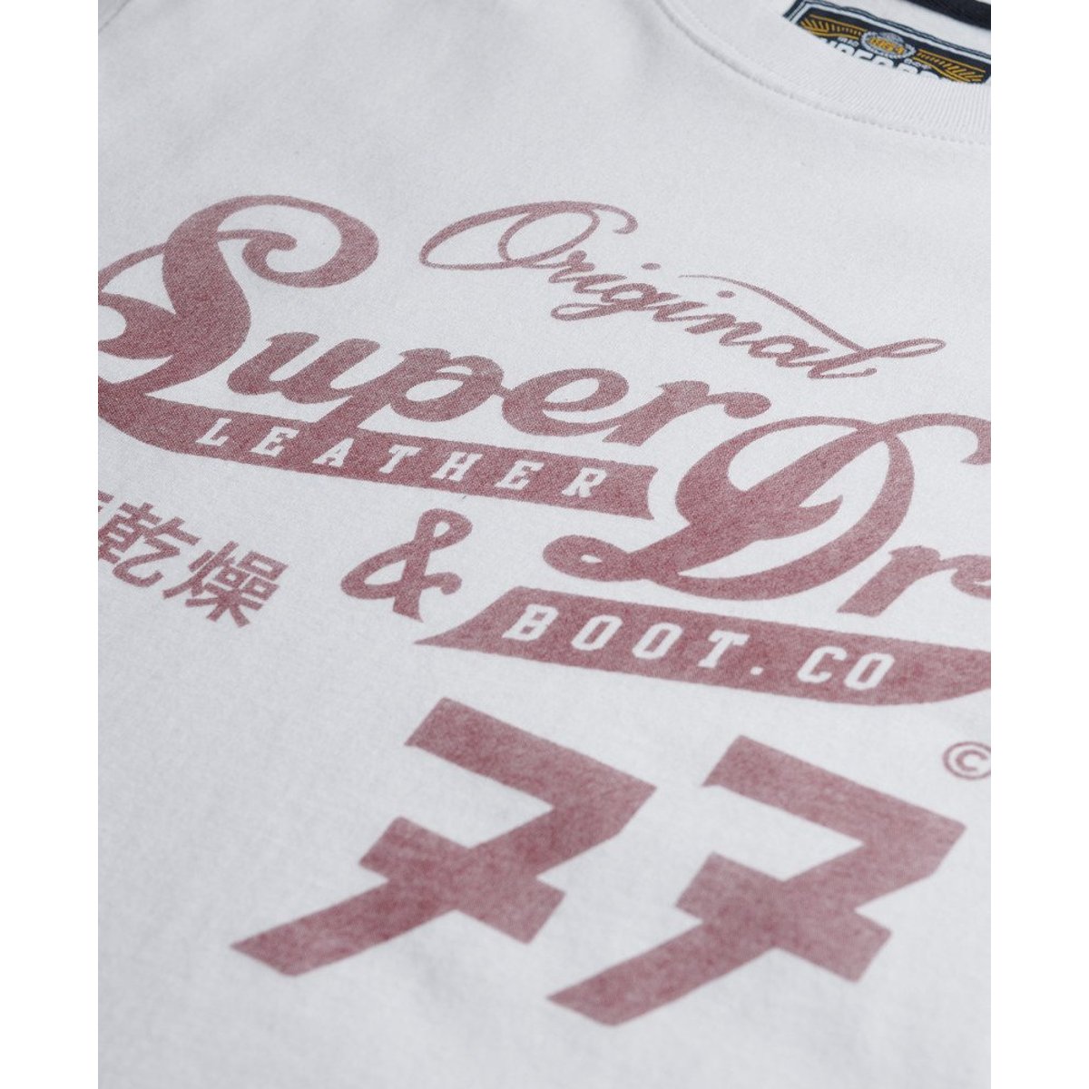 T-Shirt Script Leather & Boot Co optic, SUPERDRY