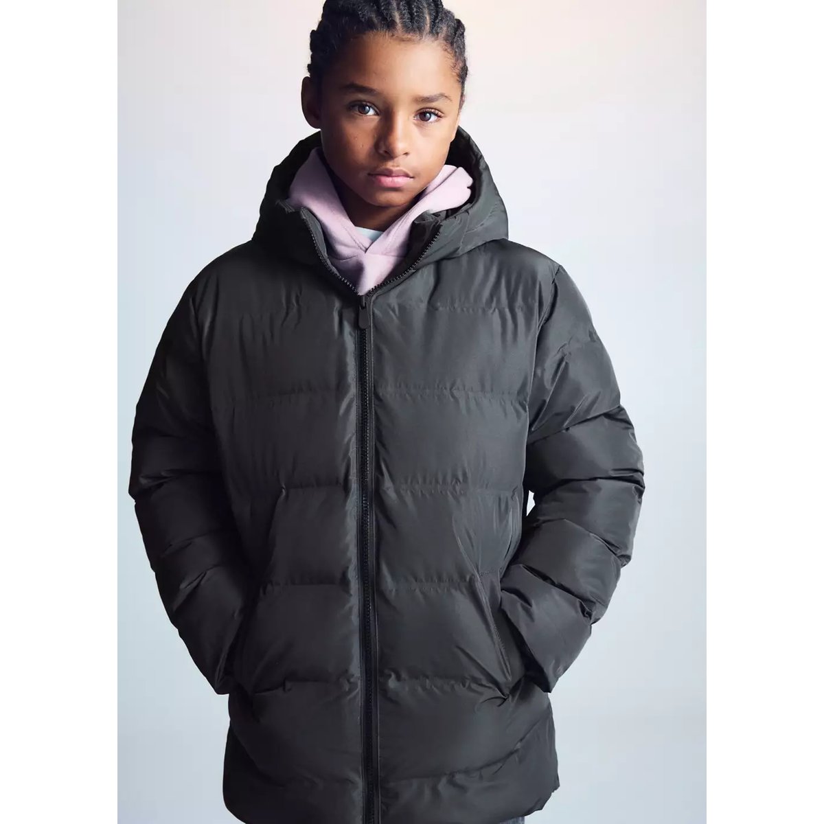 Anorak matelassé léger gris anthracite, MANGO KIDS