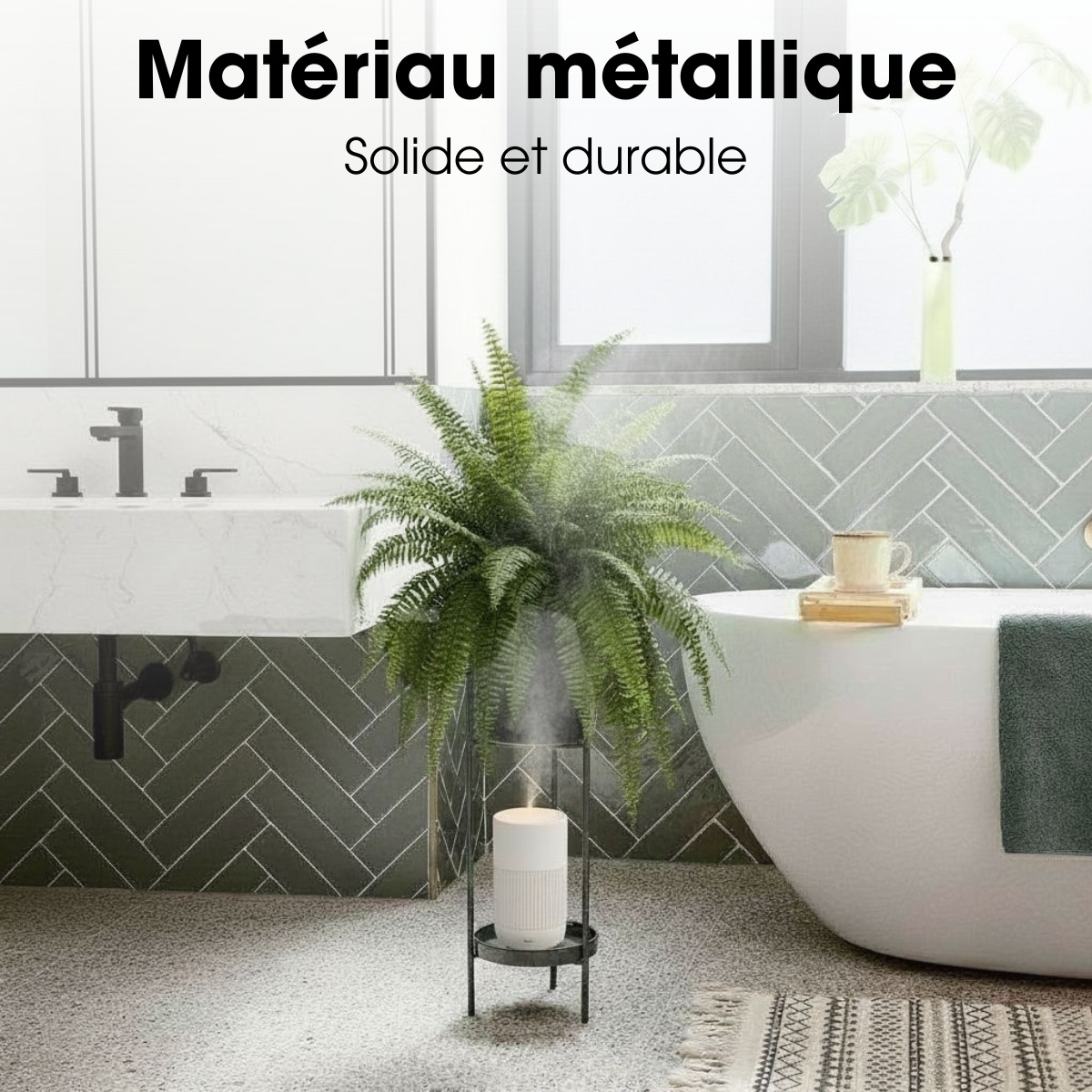 Cache-pot sur support COLYN noir, MICA DECORATIONS