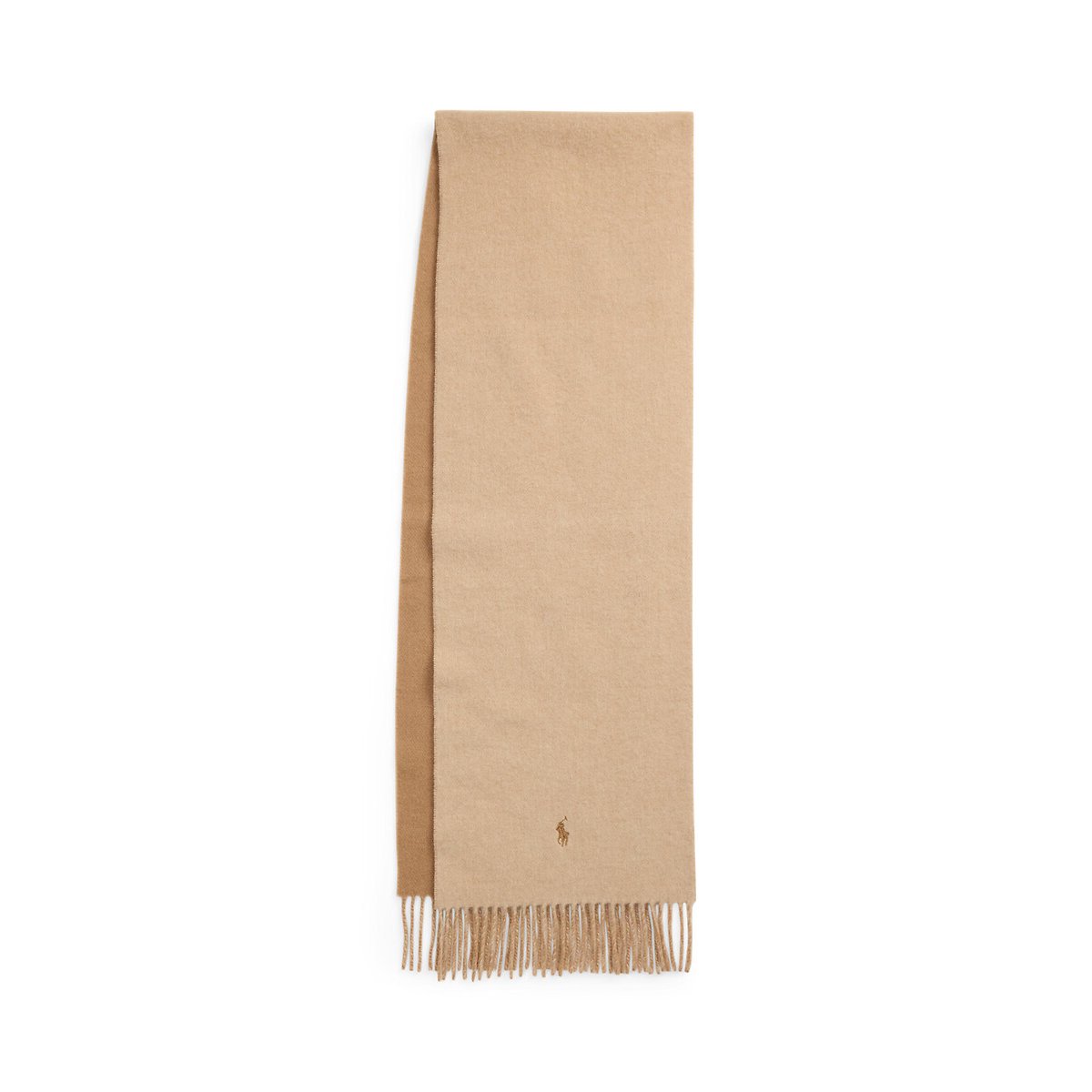 Echarpe frangée en laine camel/beige, POLO RALPH LAUREN