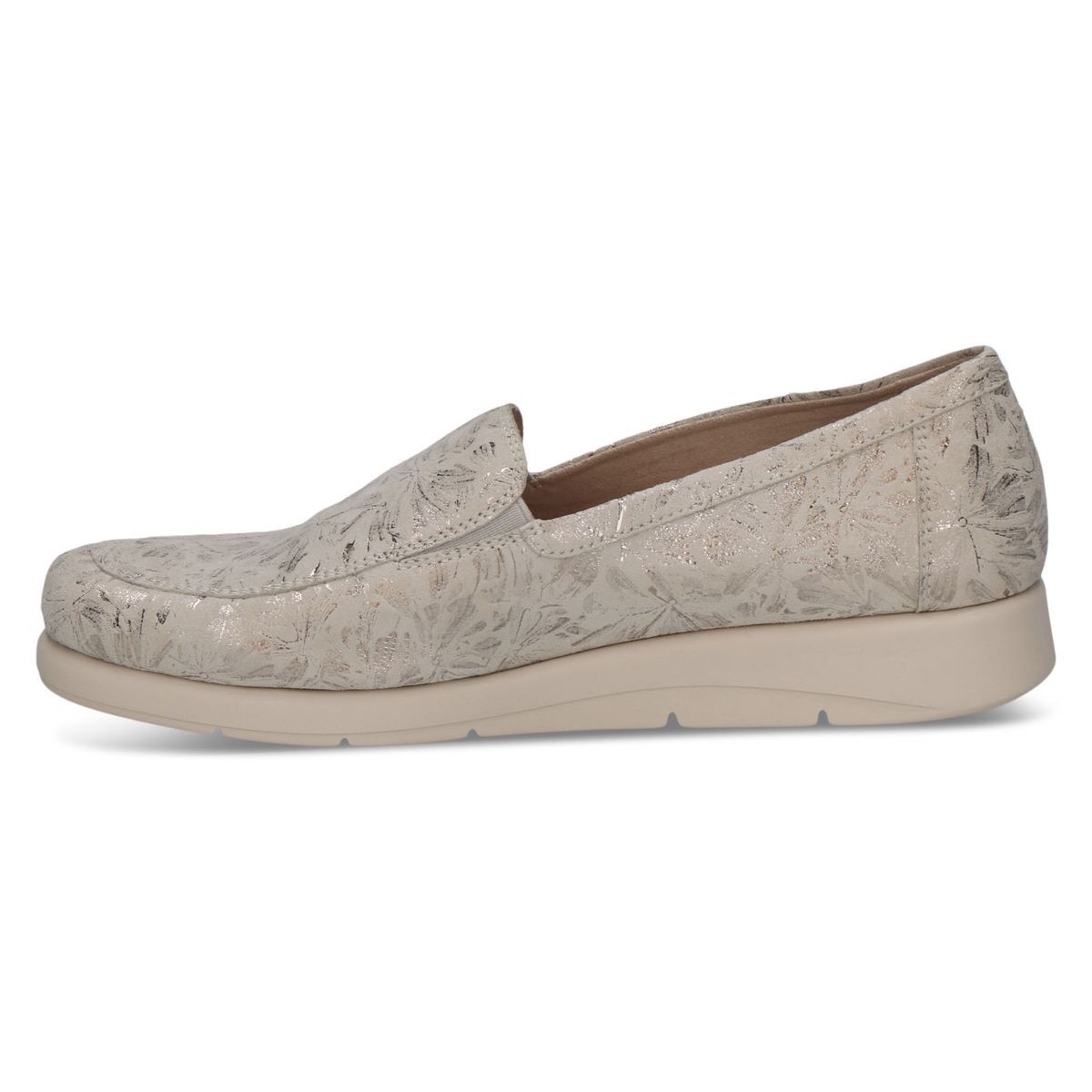 Slipper en cuir blanc cassé / silv, CAPRICE