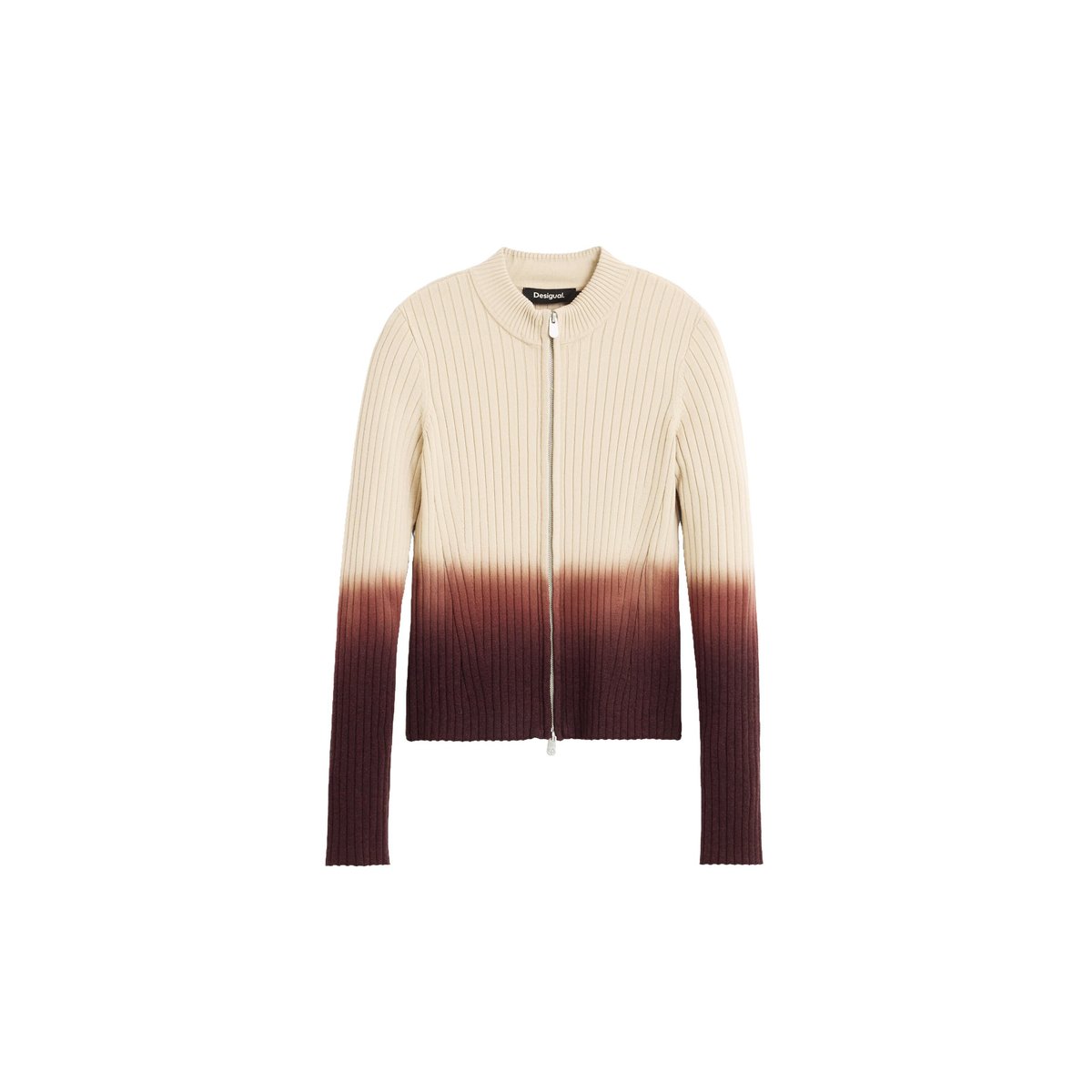 Veste en maille côtelée beige, DESIGUAL