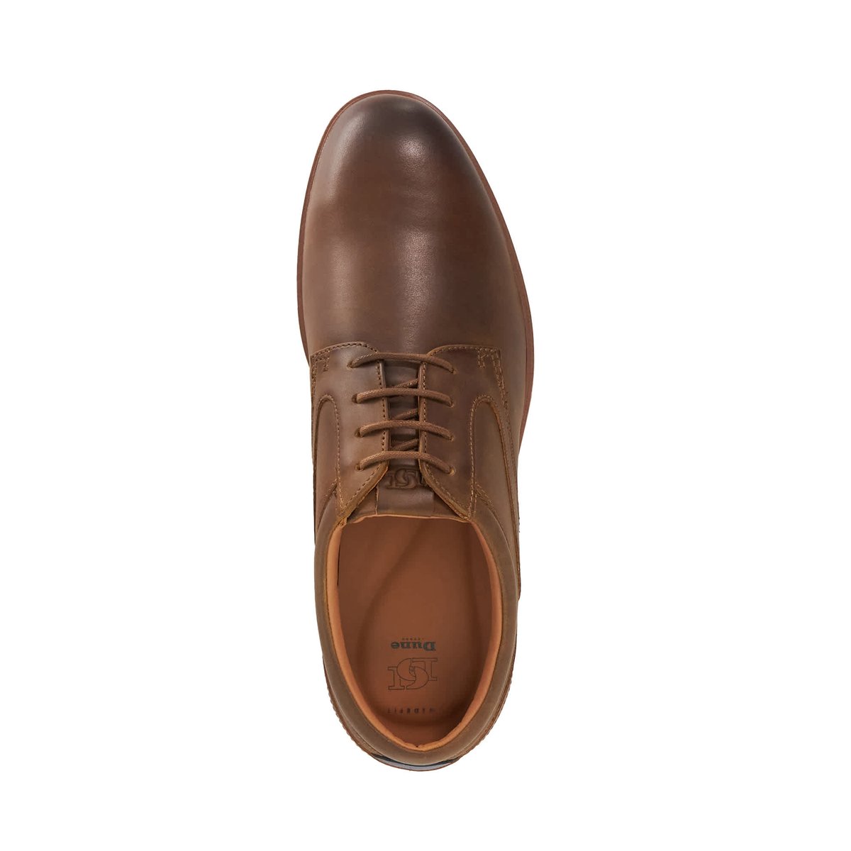 Baskets à lacets en cuir coupe large - BRYDON Wide Fit brown-leather, DUNE LONDON