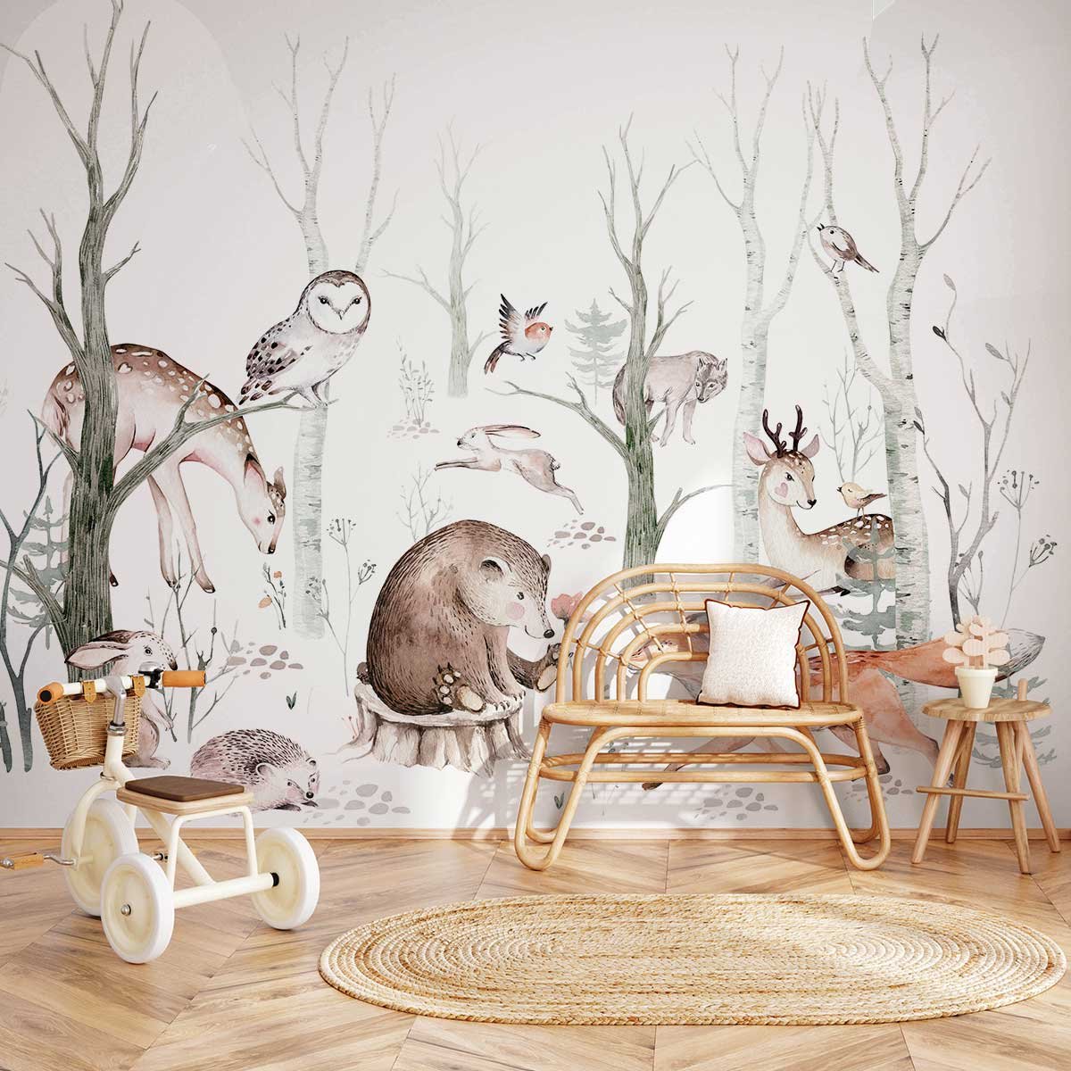 Papier peint forêt enfant intissé, HEXOA