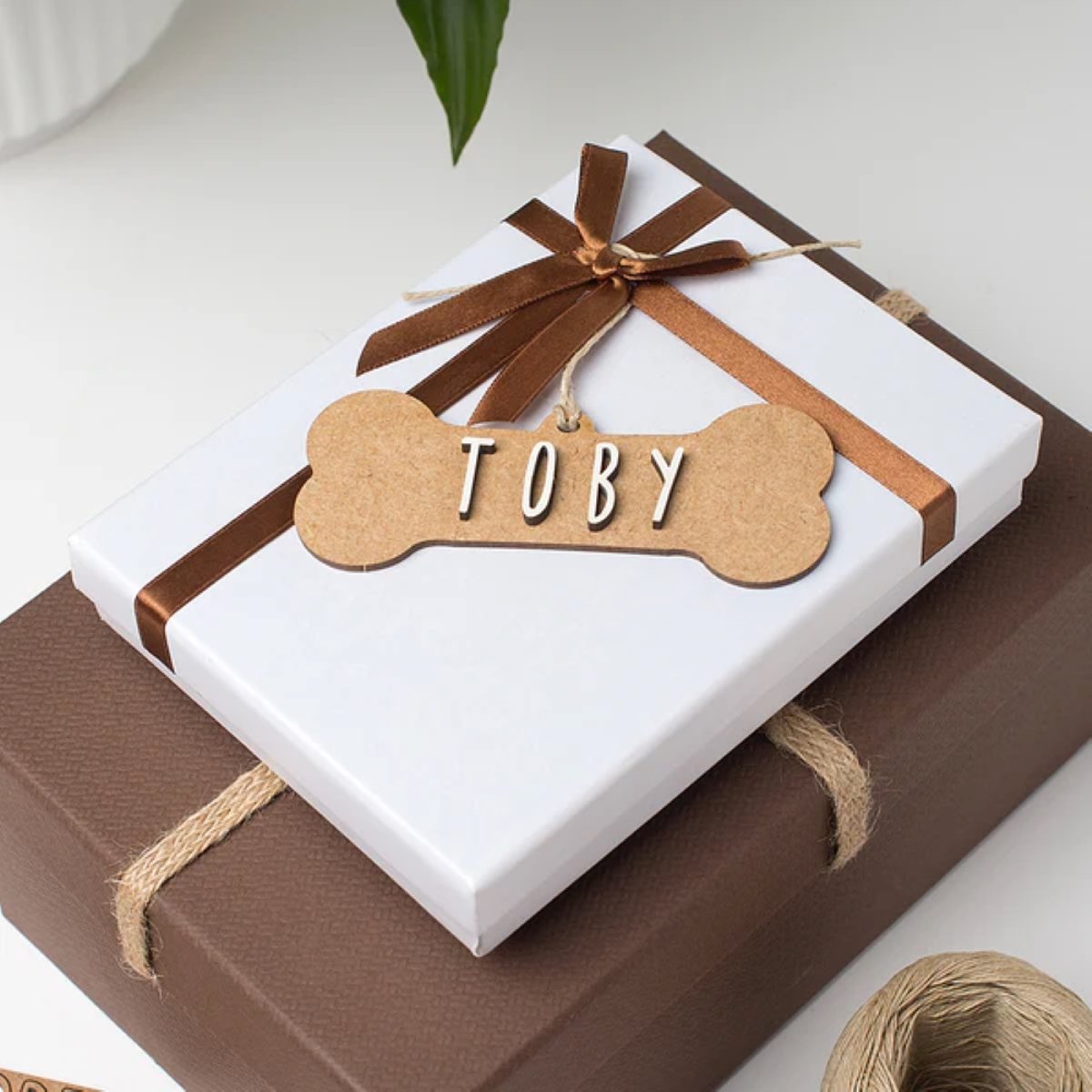 Os de Noël personnalisable en bois bois naturel, VINTIUN