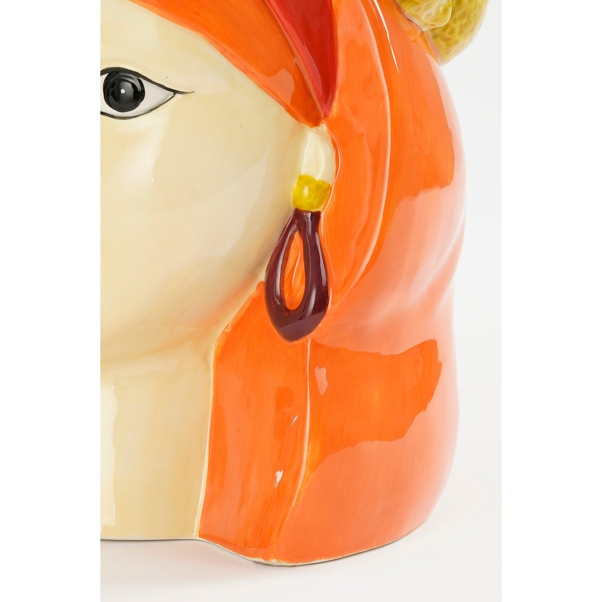 Cache-pot visage FUNNY jaune, MICA DECORATIONS