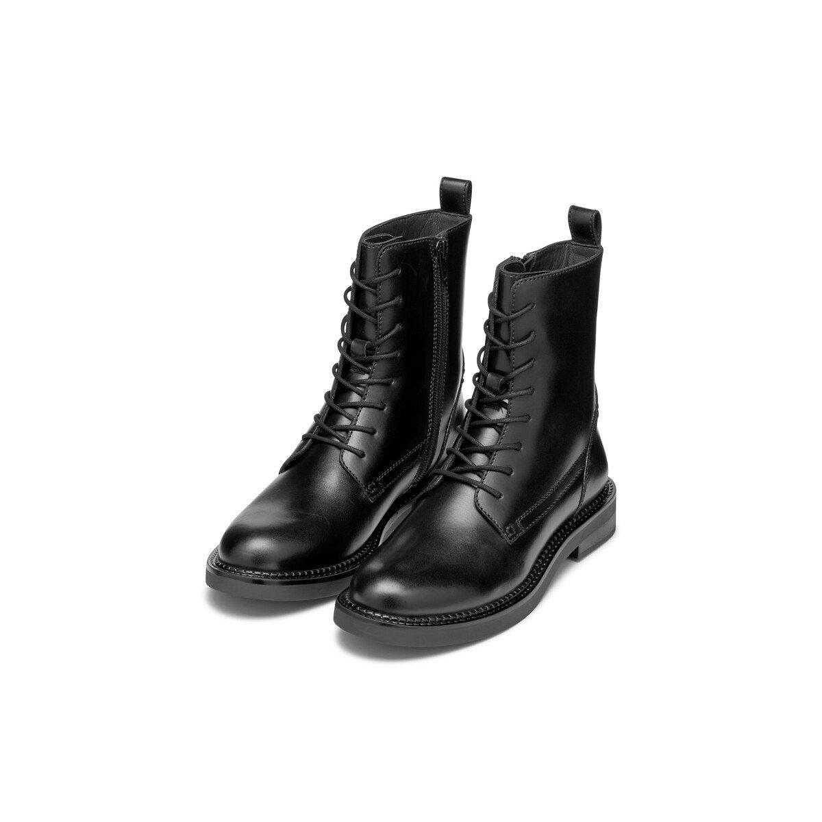 Botines de piel con cordones SERILDA negro, GEOX