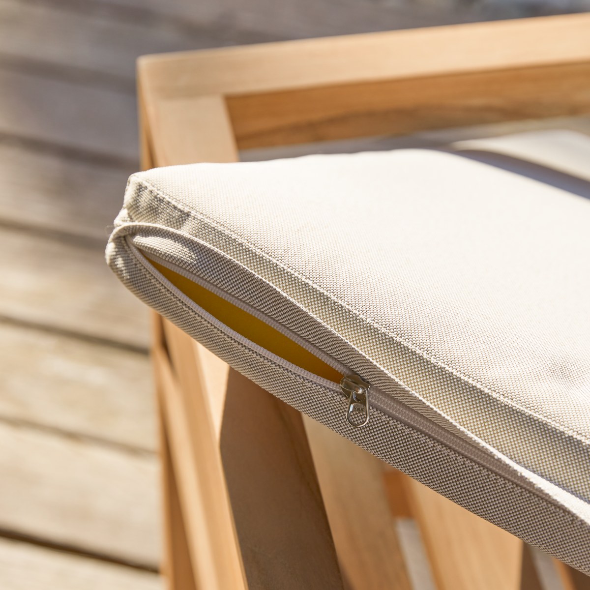 Chaise de jardin en Teck massif, NOAH blanc, TIKAMOON