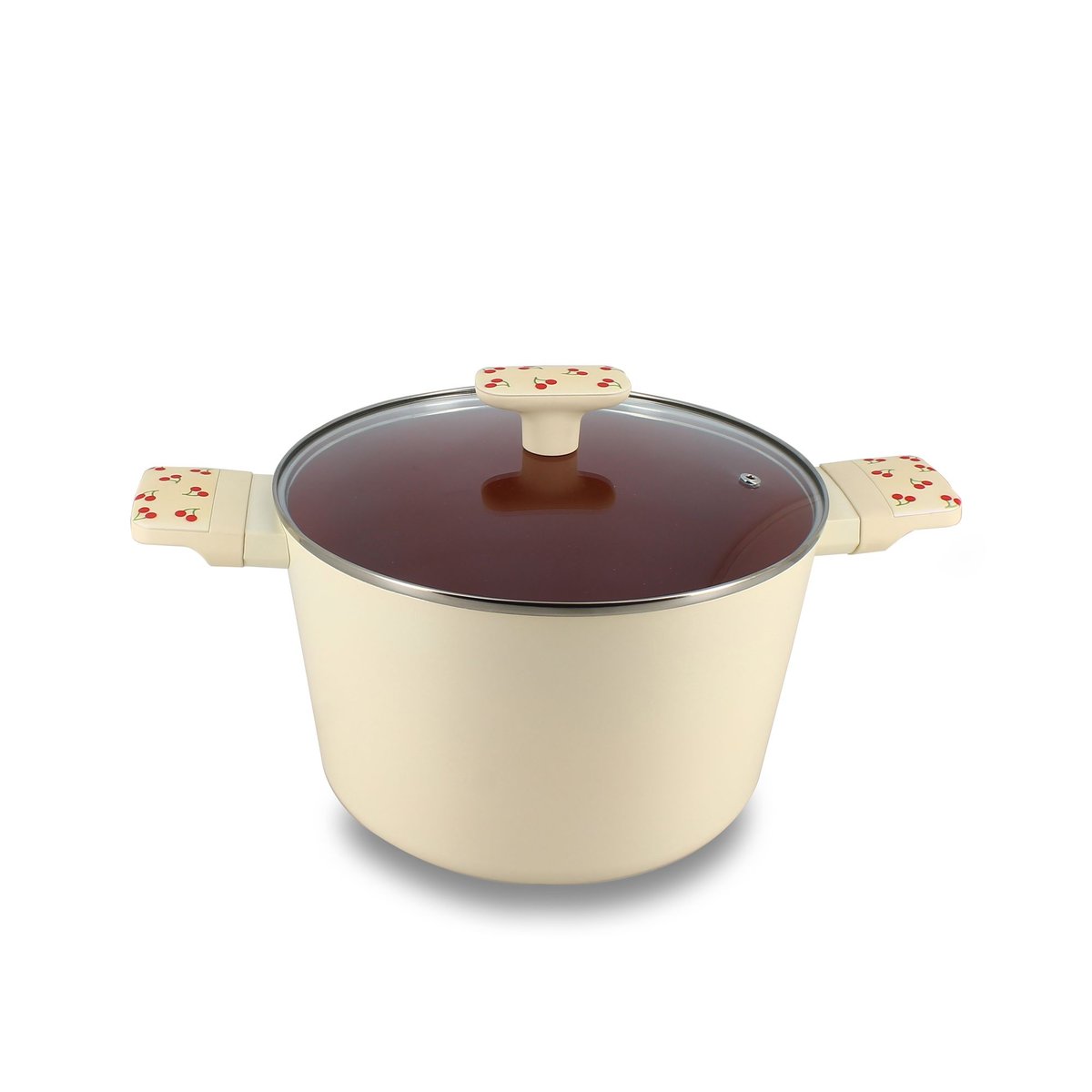 Faitout 24cm en aluminium, CERISE beige-rouge, MENASTYL