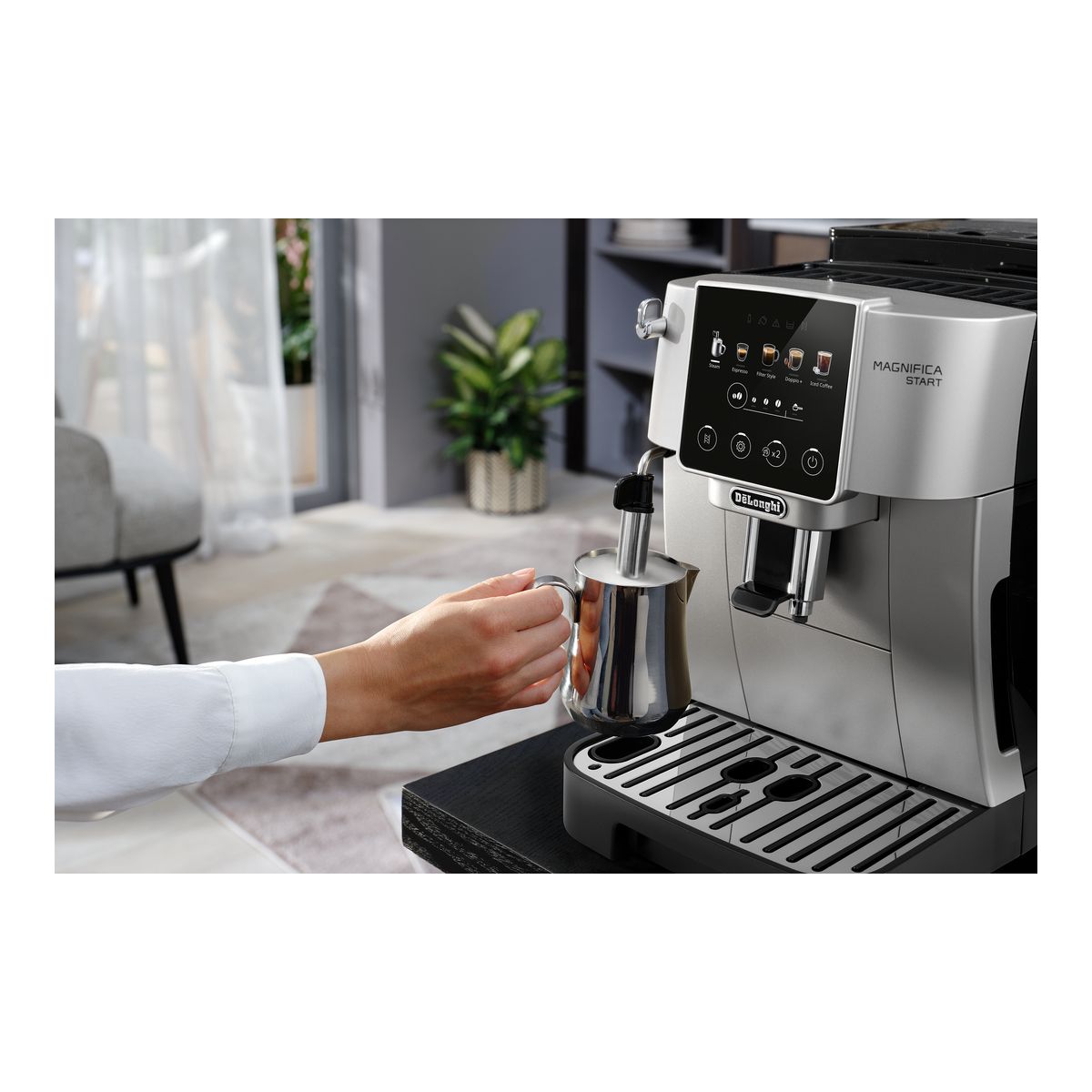 Expresso Broyeur Magnifica Start Color FEB2252.SB Argent couleur unique, DELONGHI