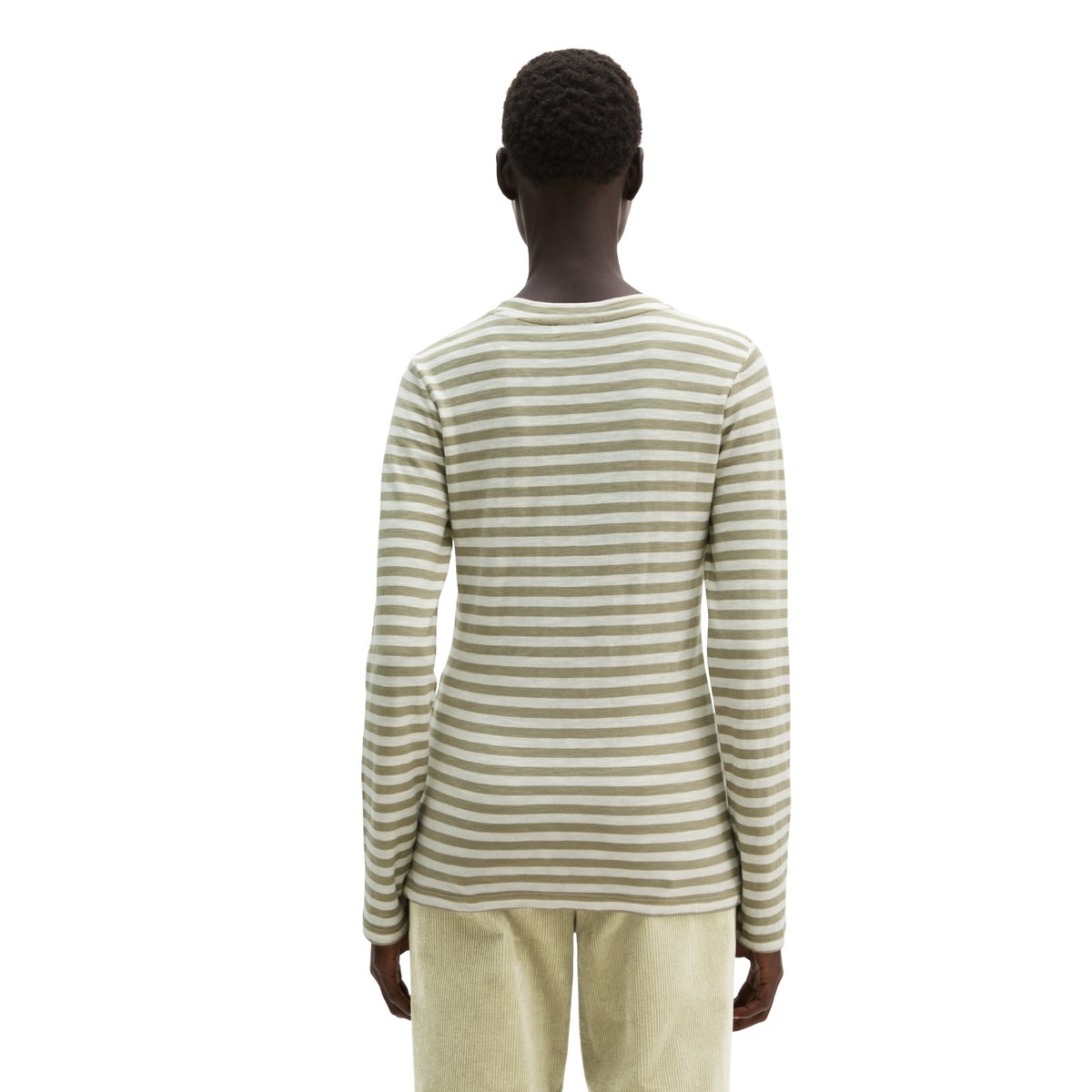 T-shirt rayé, coupe standard en jersey slub doux vert, MARC O'POLO