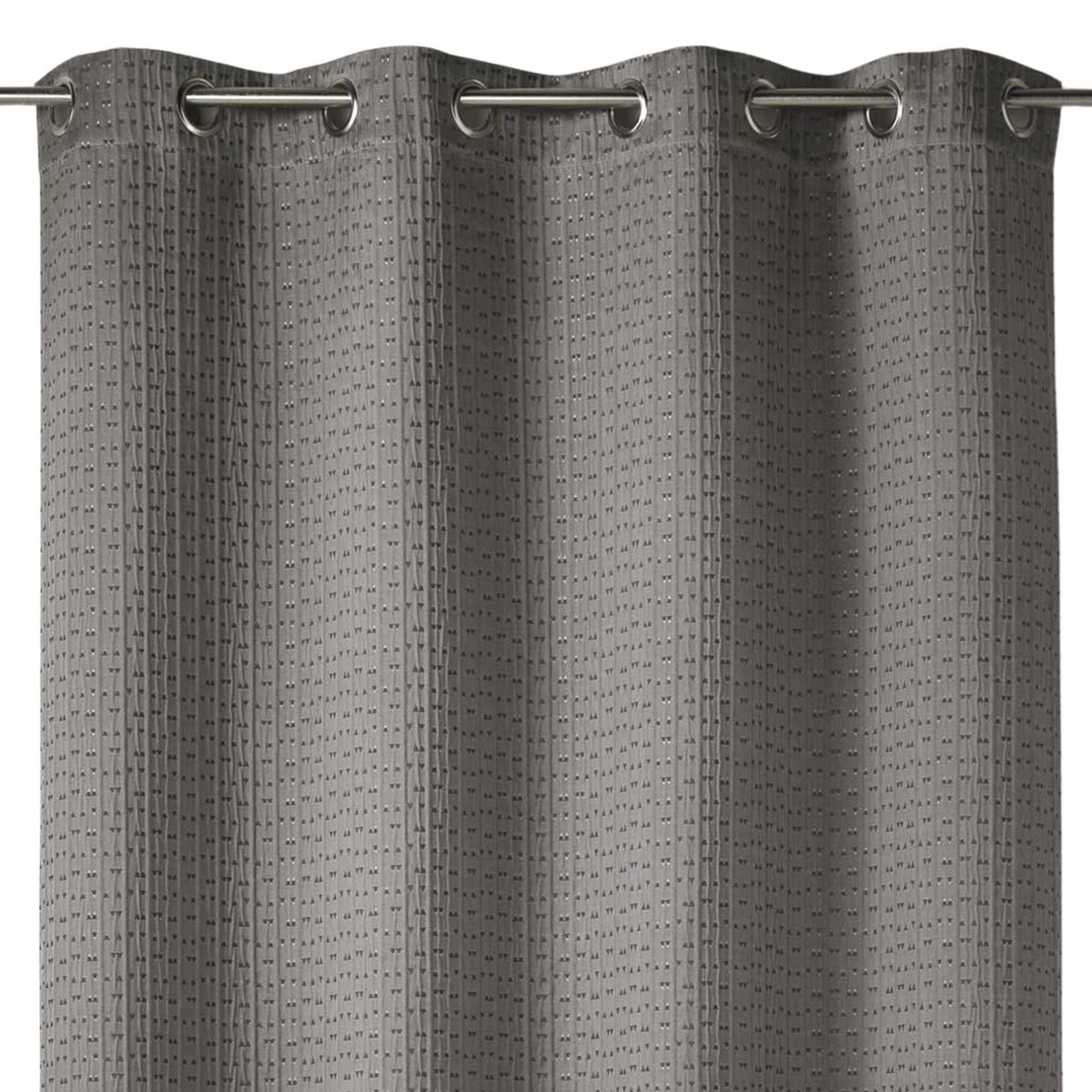 Rideau tamisant épais en jacquard uni à reliefs taupe, HOME MAISON
