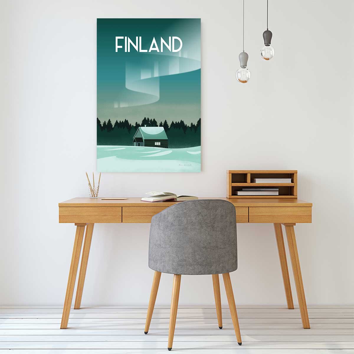 Tableau paysage Laponie finlandaise tableau alu dibond, HEXOA