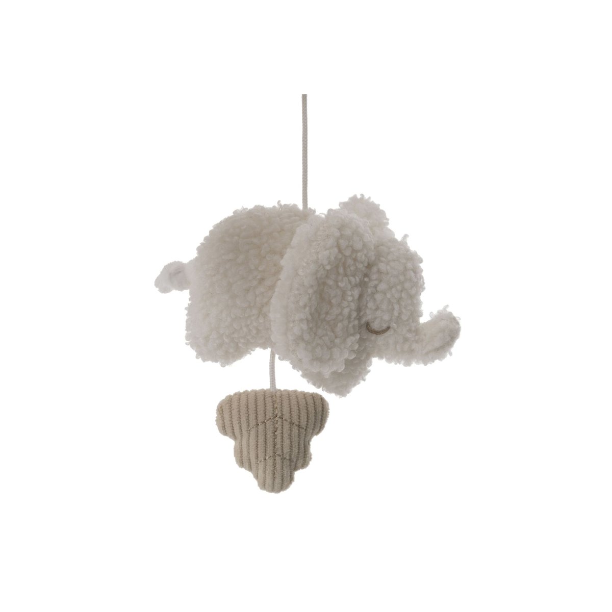 Mobile d’éveil bébé en bois blanc, beige, JOLLEIN