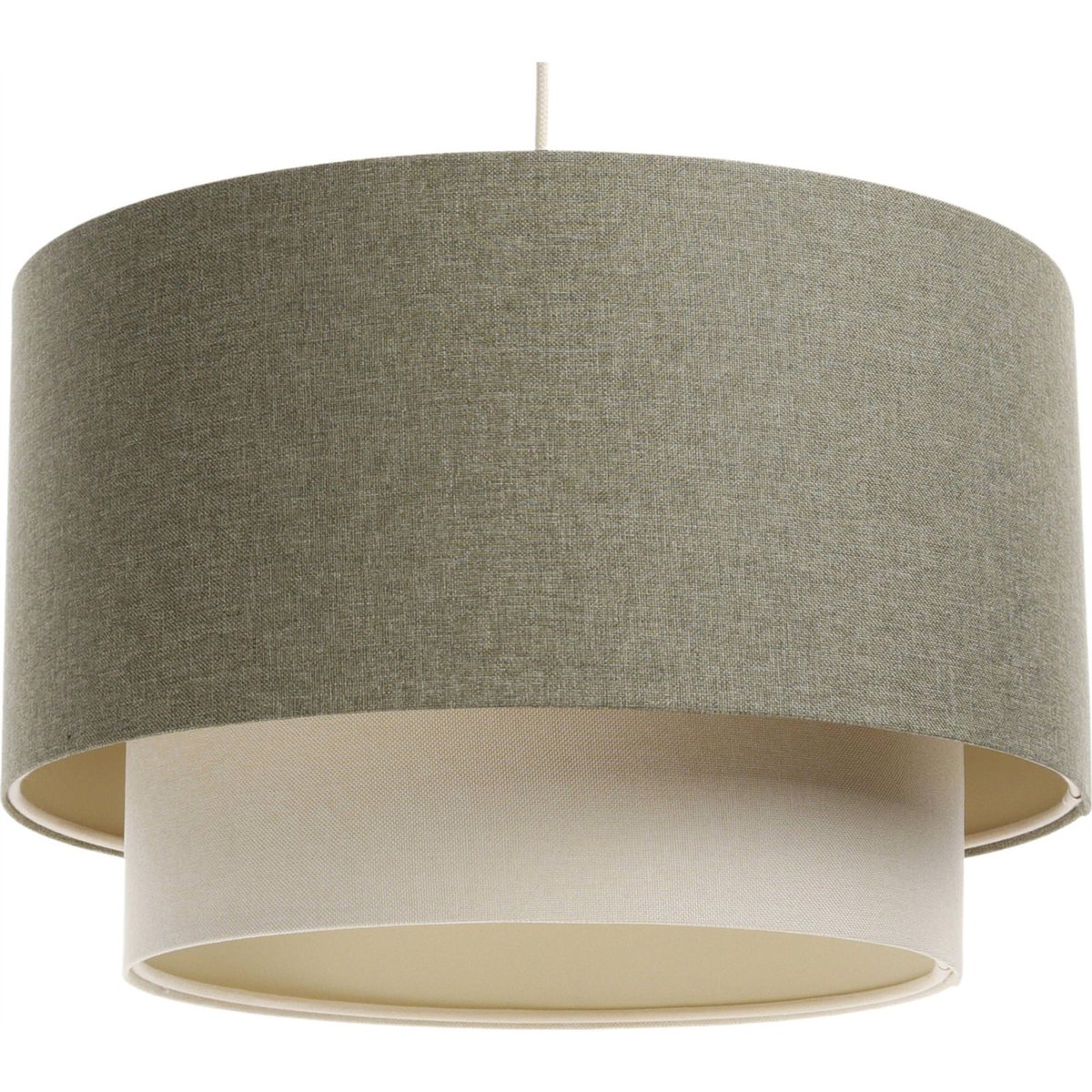 Suspension en tissu rond Boho Elegant beige crème avec dessous ivoire, BPS KONCEPT
