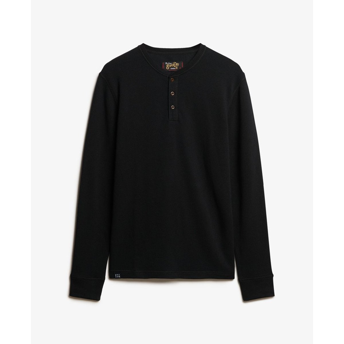 T-shirt Henley The Merchant Store noir, SUPERDRY