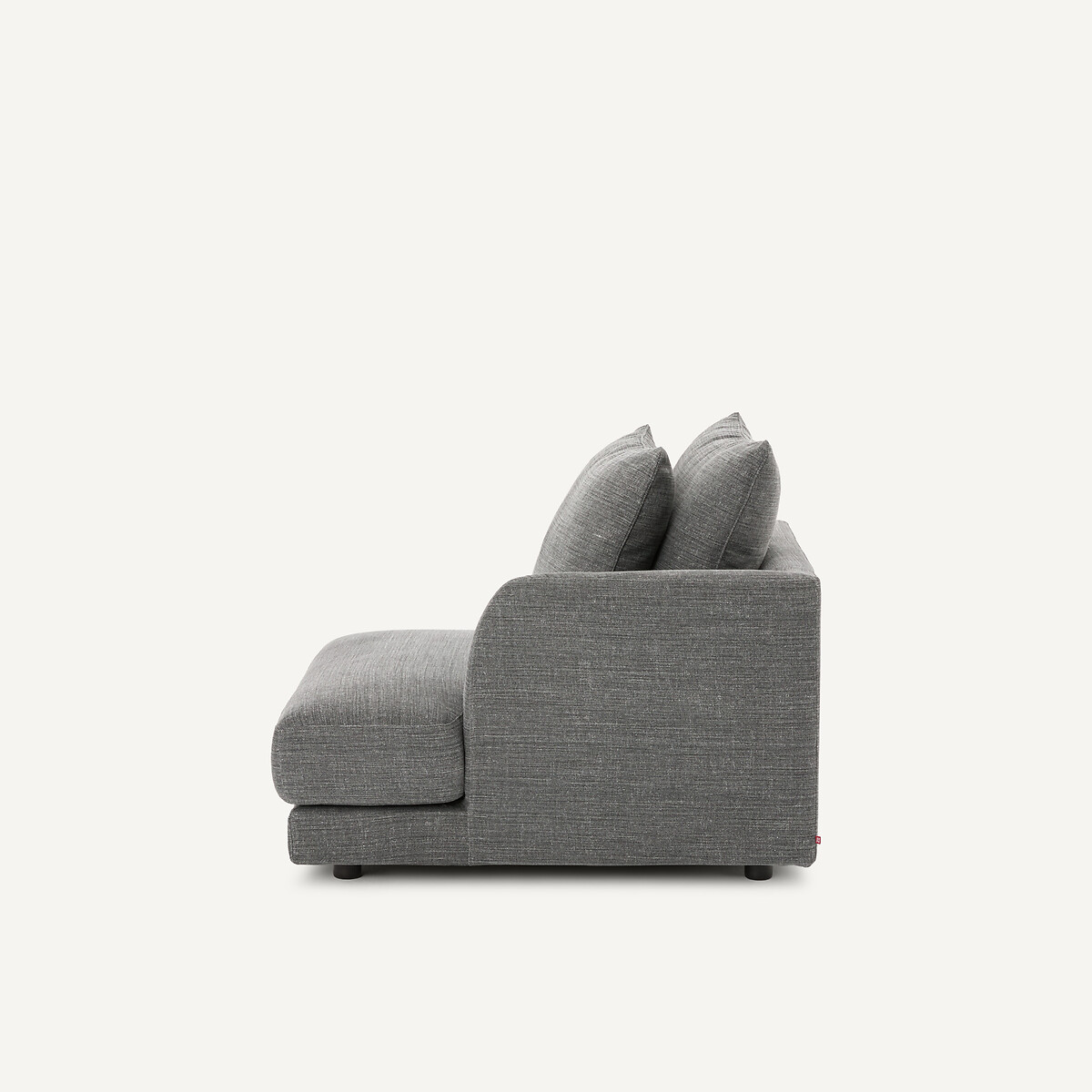 Demi-canapé droit, modulable en coton et lin, TIBERIO anthracite, AM.PM