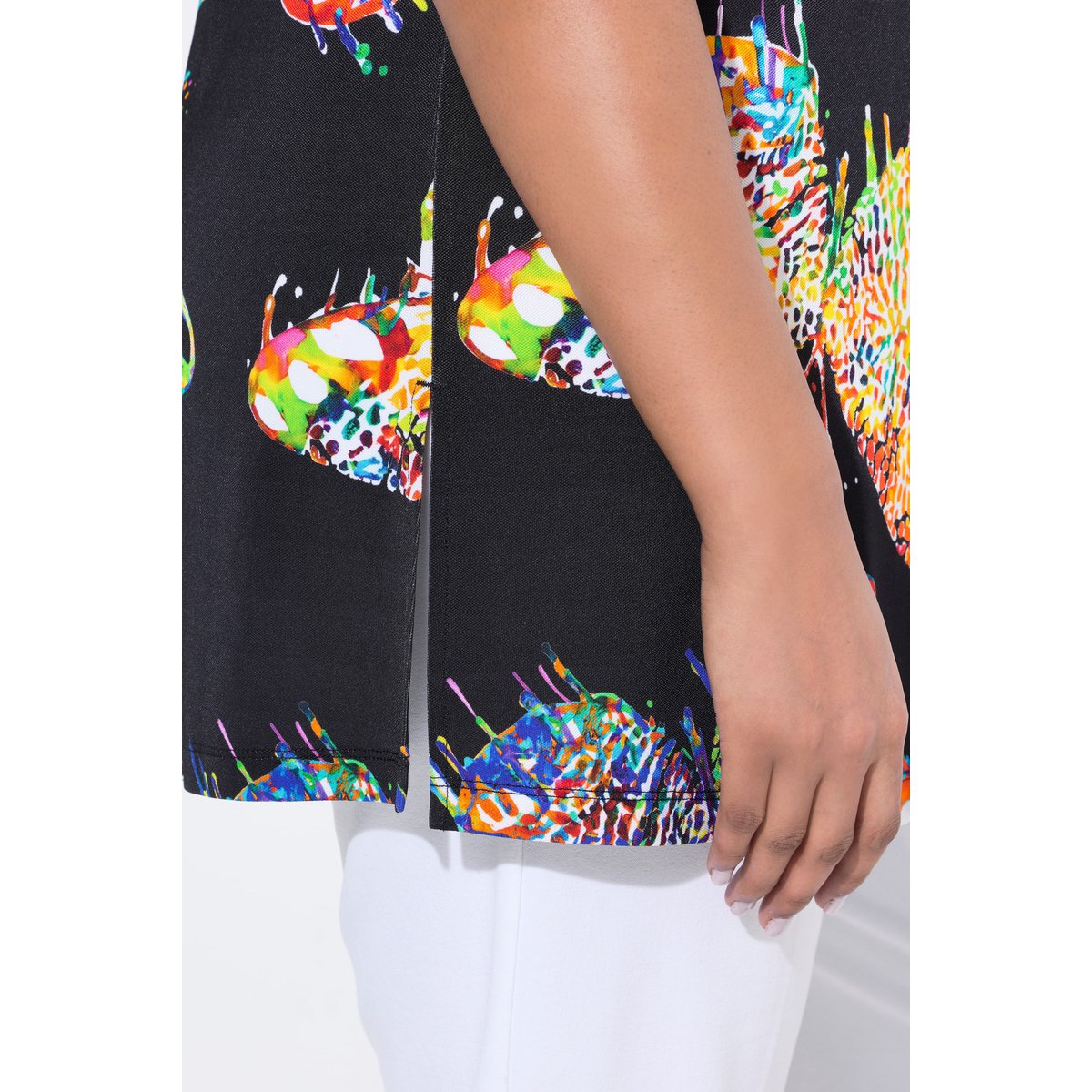 T-shirt au tombé fluide noir, ULLA POPKEN