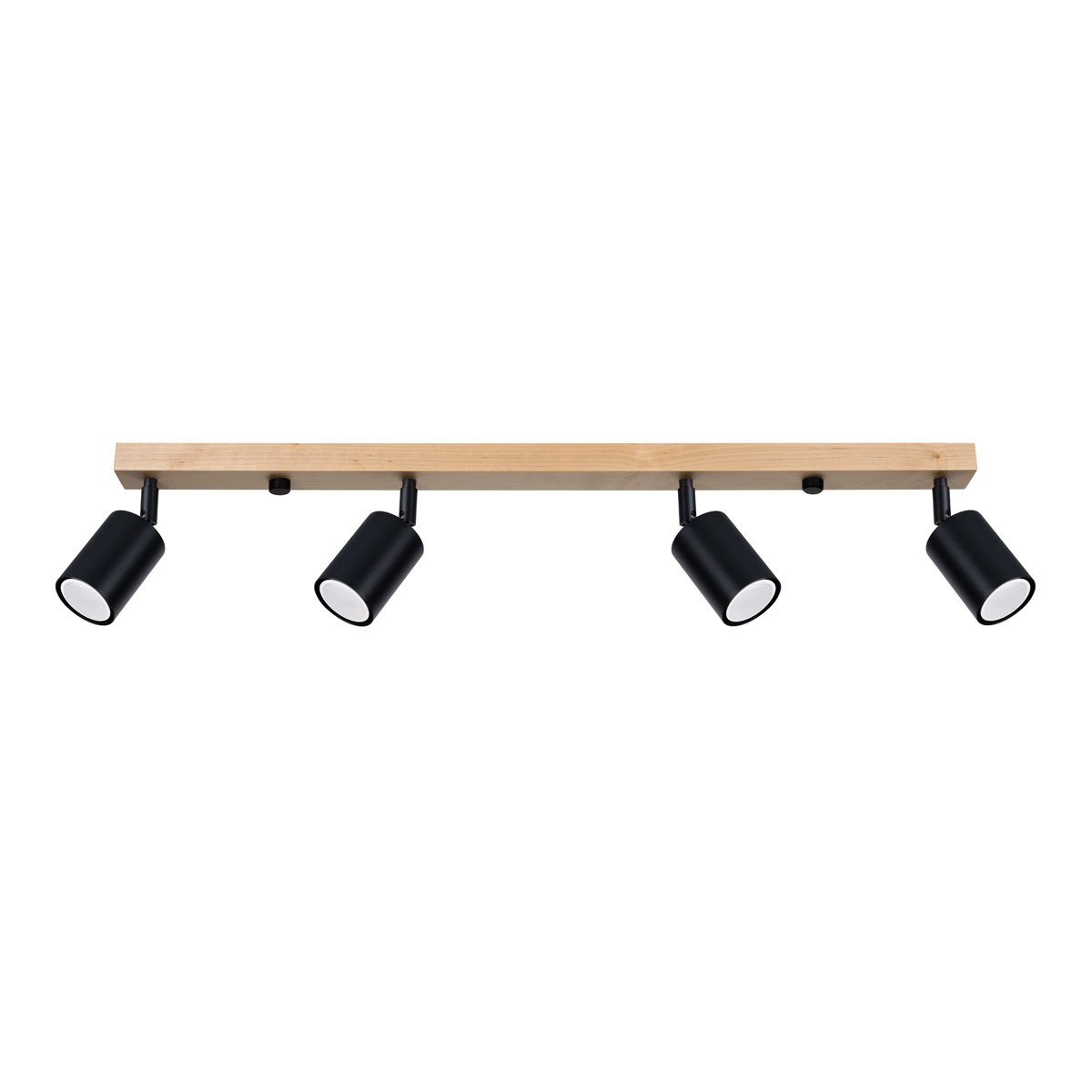 Plafonnier Acier Bois/Noir GU10 4 Verdo marron, EDEN