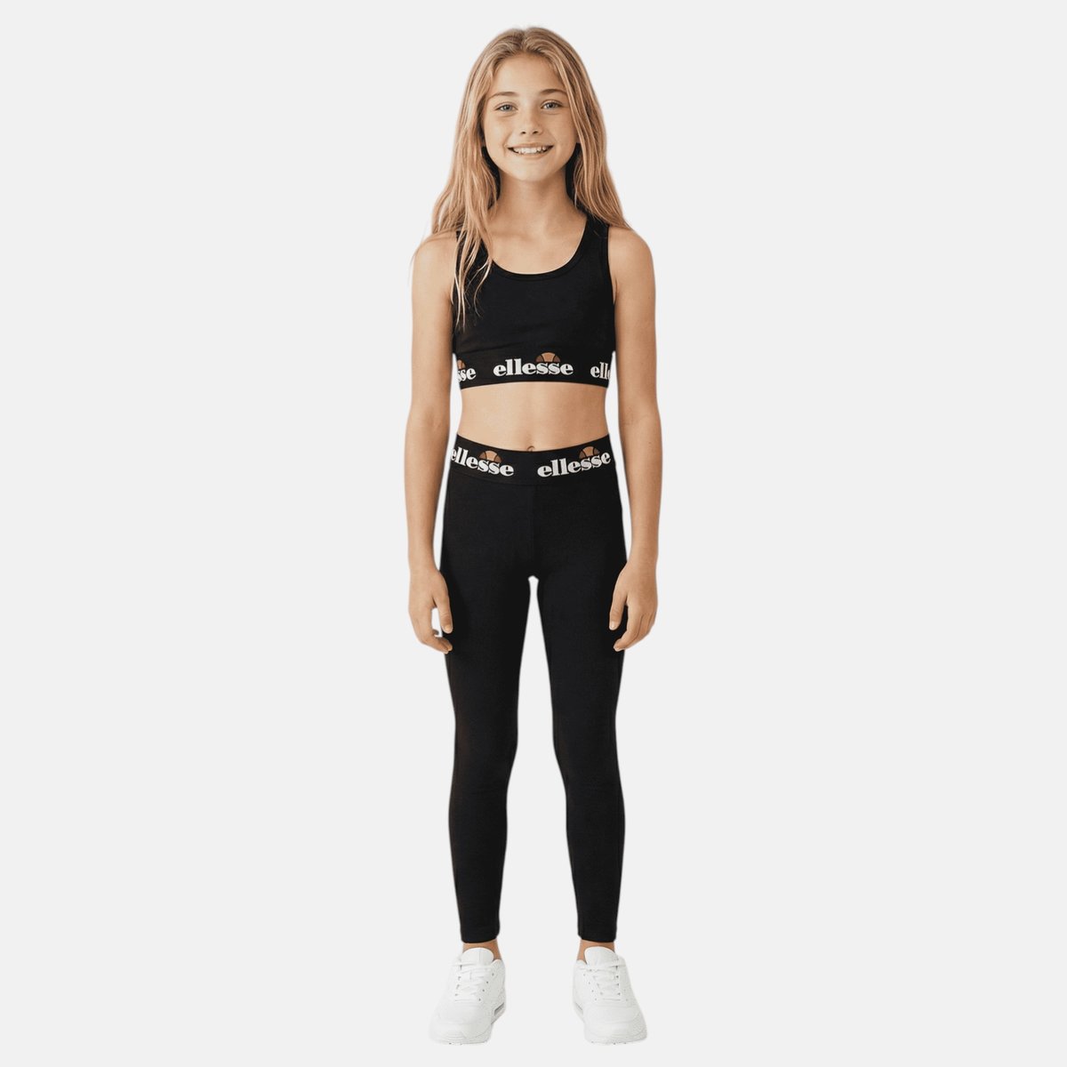 Ensemble 3 pièces t-shirt court, brassière et legging STUDIO noir, ELLESSE