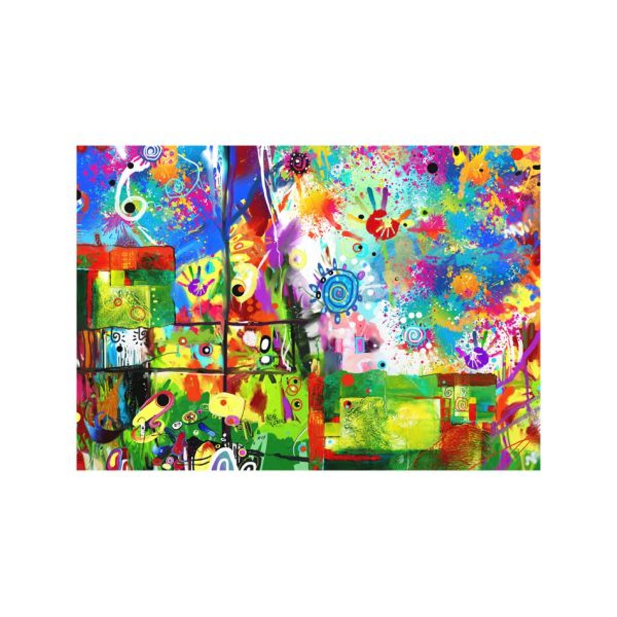 Papier peint intissé panoramique Abstractions Colorful fantasies multicouleur, EDEN