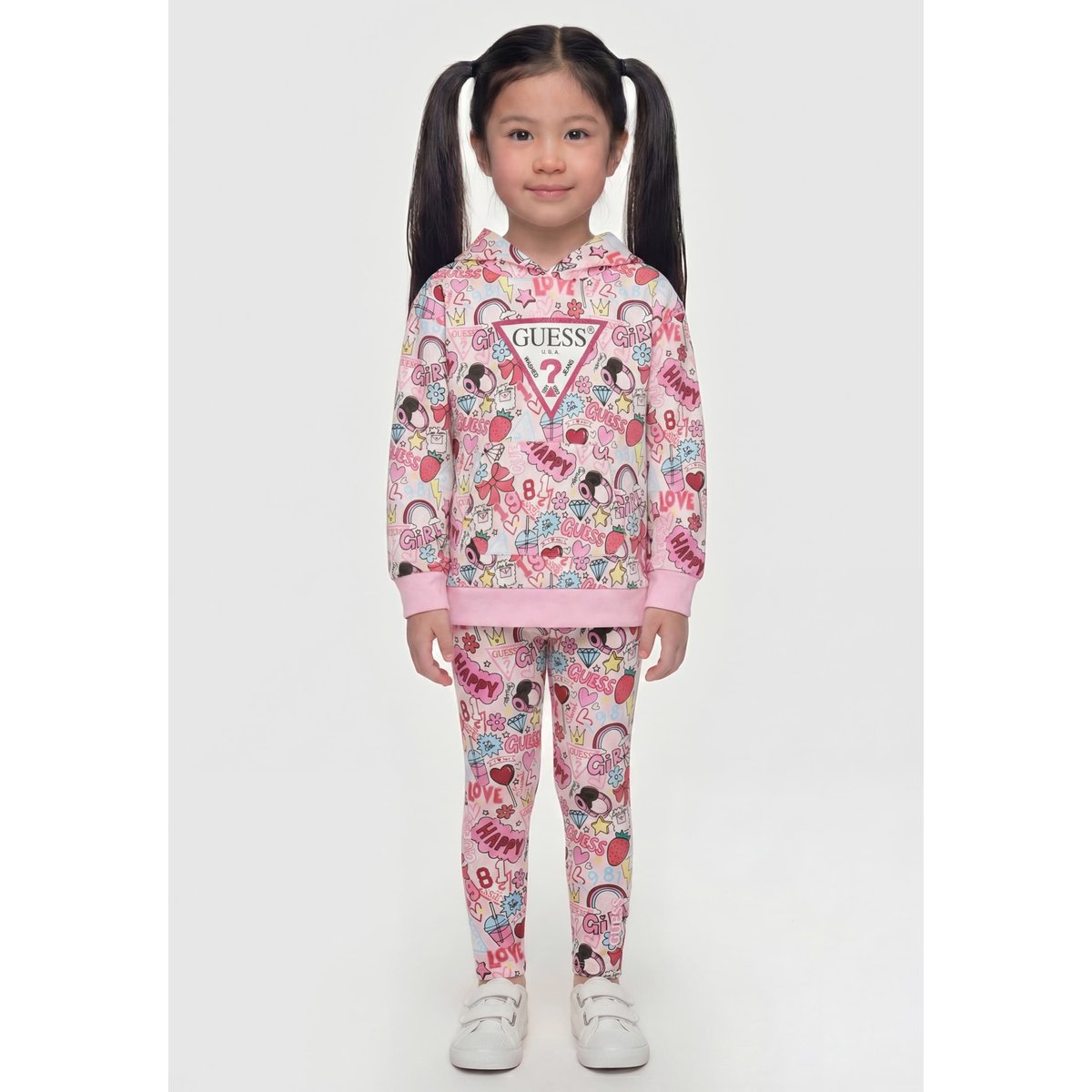 Robe À Capuche Imprimée rose multi, GUESS KIDS