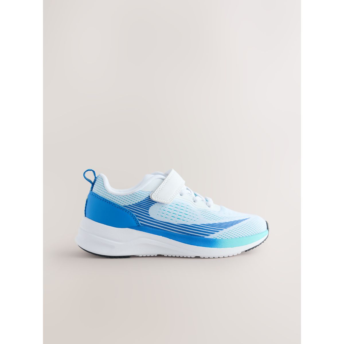 Baskets élastiques à lacets et scratch blanc/bleu, NEXT