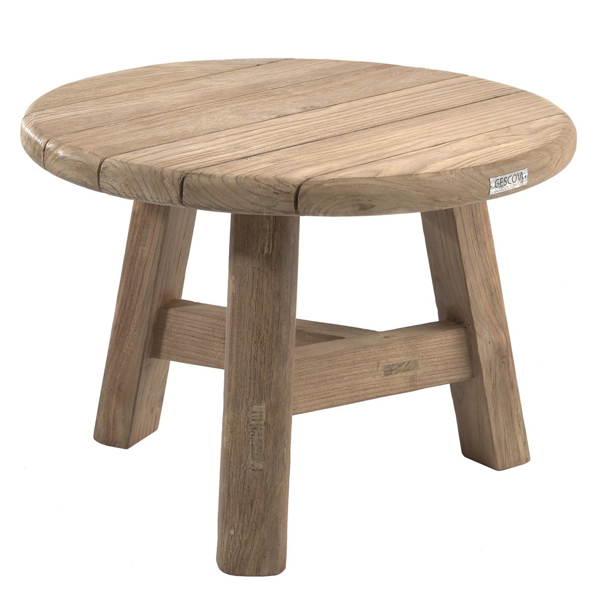 Table basse ronde en teck recyclé 60cm, FERDI bois, GESCOVA