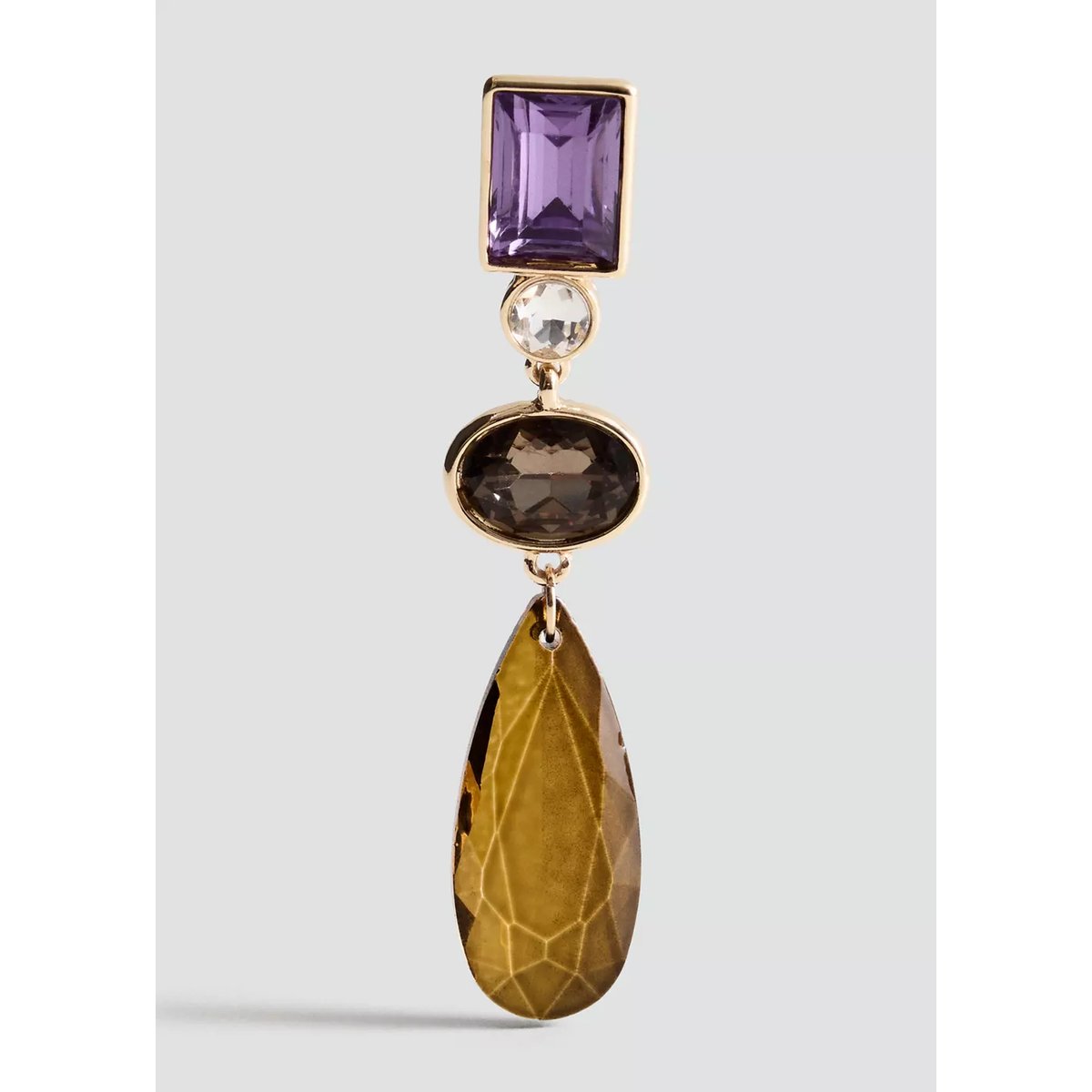 Boucles d’oreilles longues en verre cascade or, MANGO