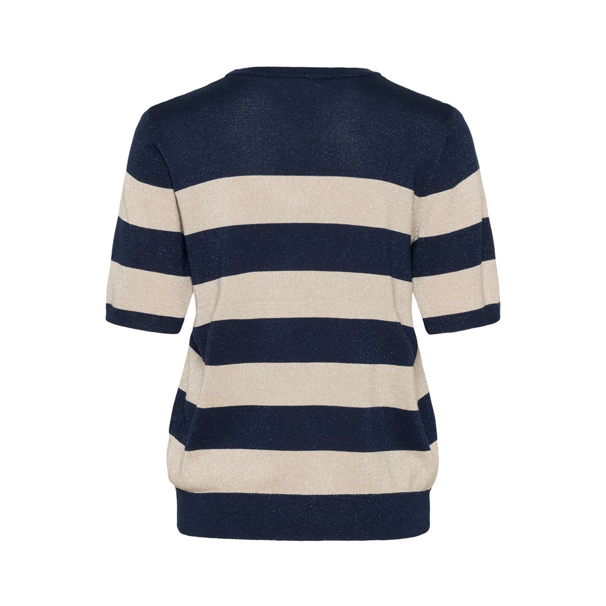 Knitted pullover bleu midnight/beige feather wide stripe, KAFFE