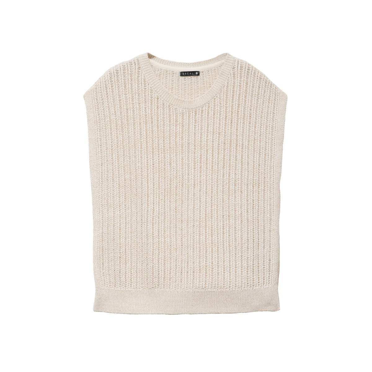 Pull ajouré col rond ecru, BREAL