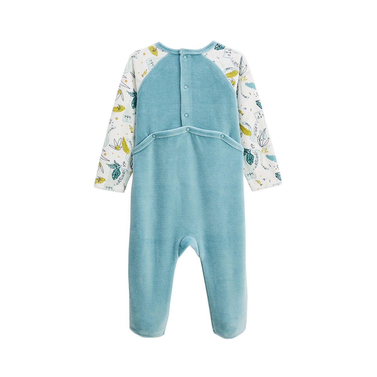 Pyjama bébé en velours Oscar bleu, PETIT BEGUIN