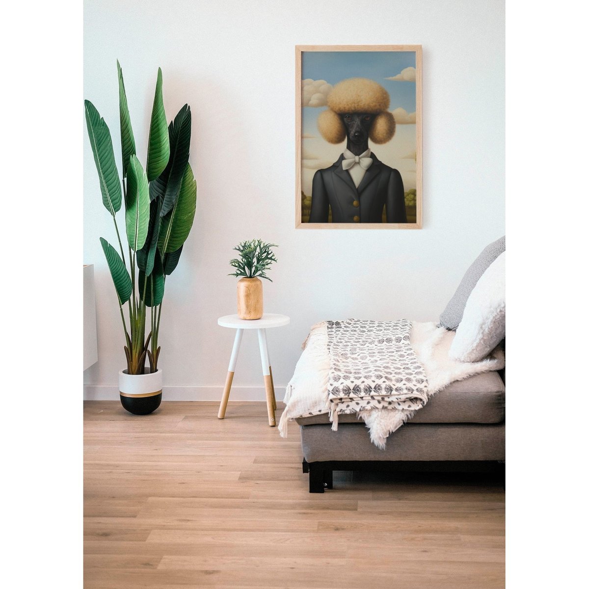 Affiche Le caniche gentleman blanc, L'AFFICHERIE