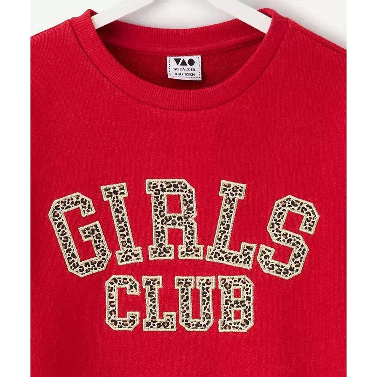 Maglia con stampa leopardata, in felpa rosso, TAPE A L'OEIL
