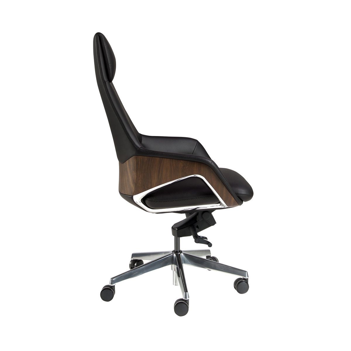Fauteuil de bureau pivotant en similicuir acier noir, ANGEL CERDA