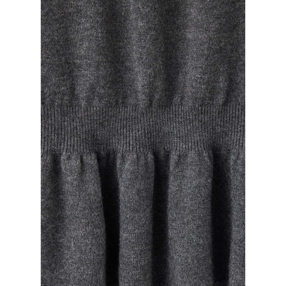 Robe maille col polo gris anthracite, MANGO