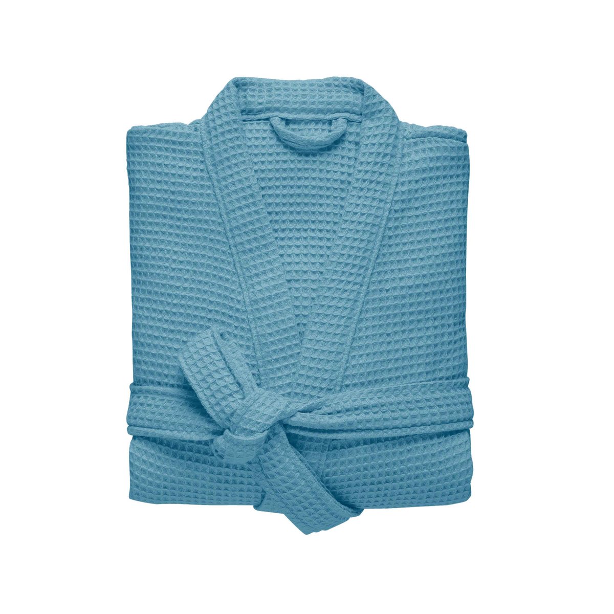 Peignoir mixte col kimono en coton bio, ESPRIT NID D'ABEILLE litchi, BLANC CERISE