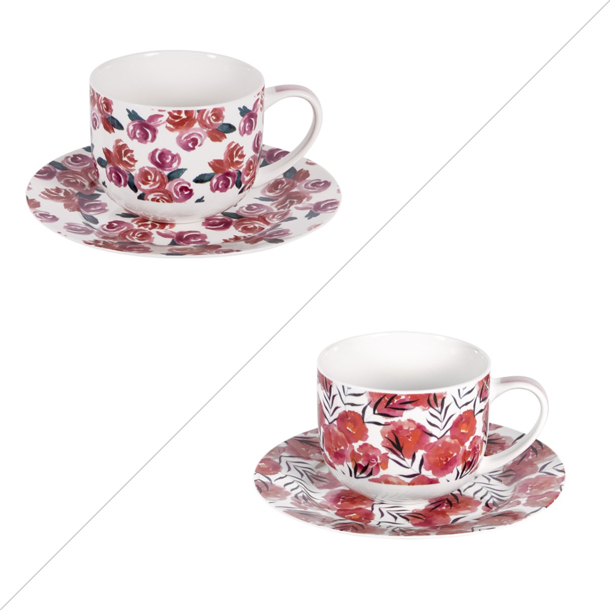 Coffret déjeuner Rosalia 47 cl (lot de 2) multicolore, TREND'UP
