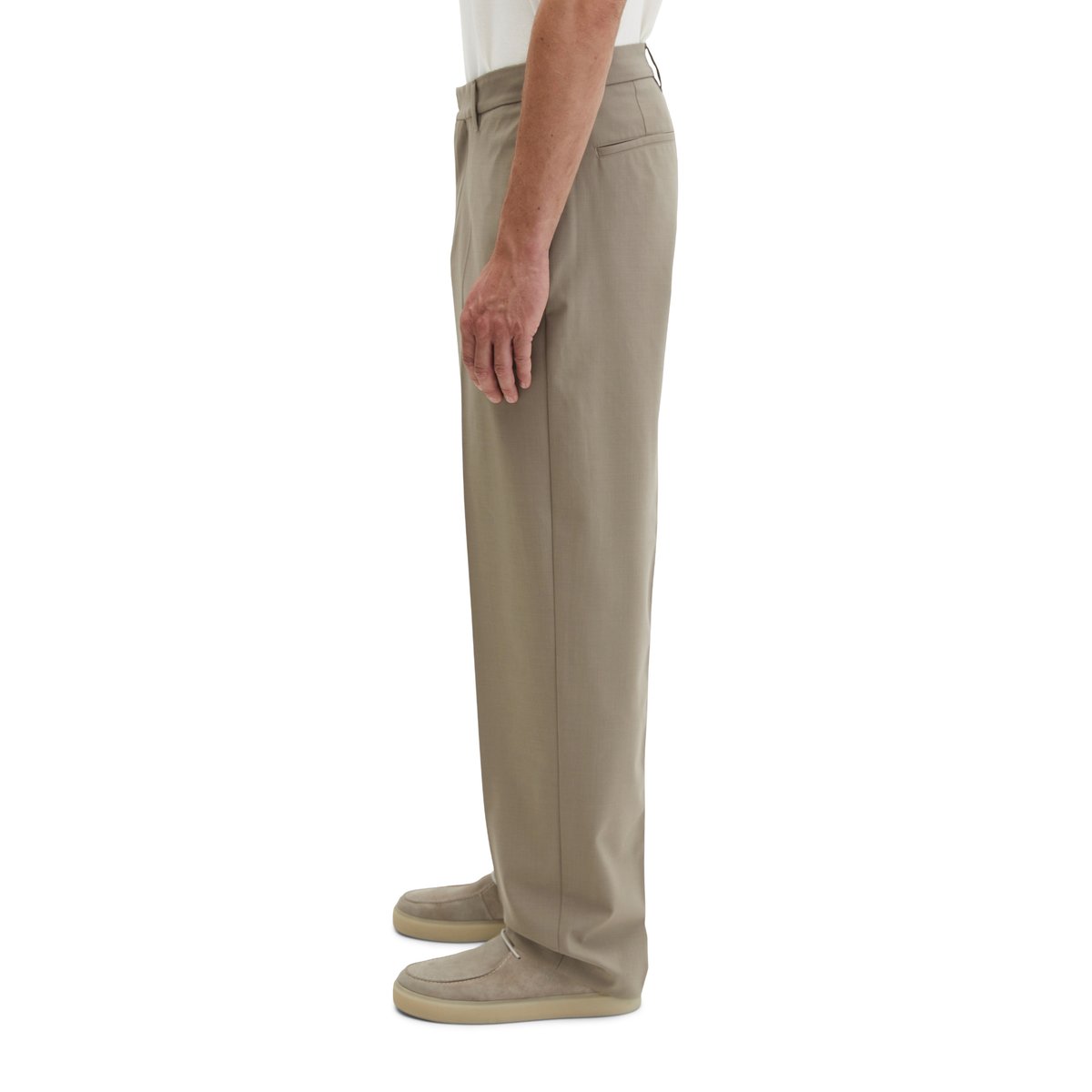 Pantalon modèle Mossbo Travel Collection en Technical Wool Blend léger marron, MARC O'POLO