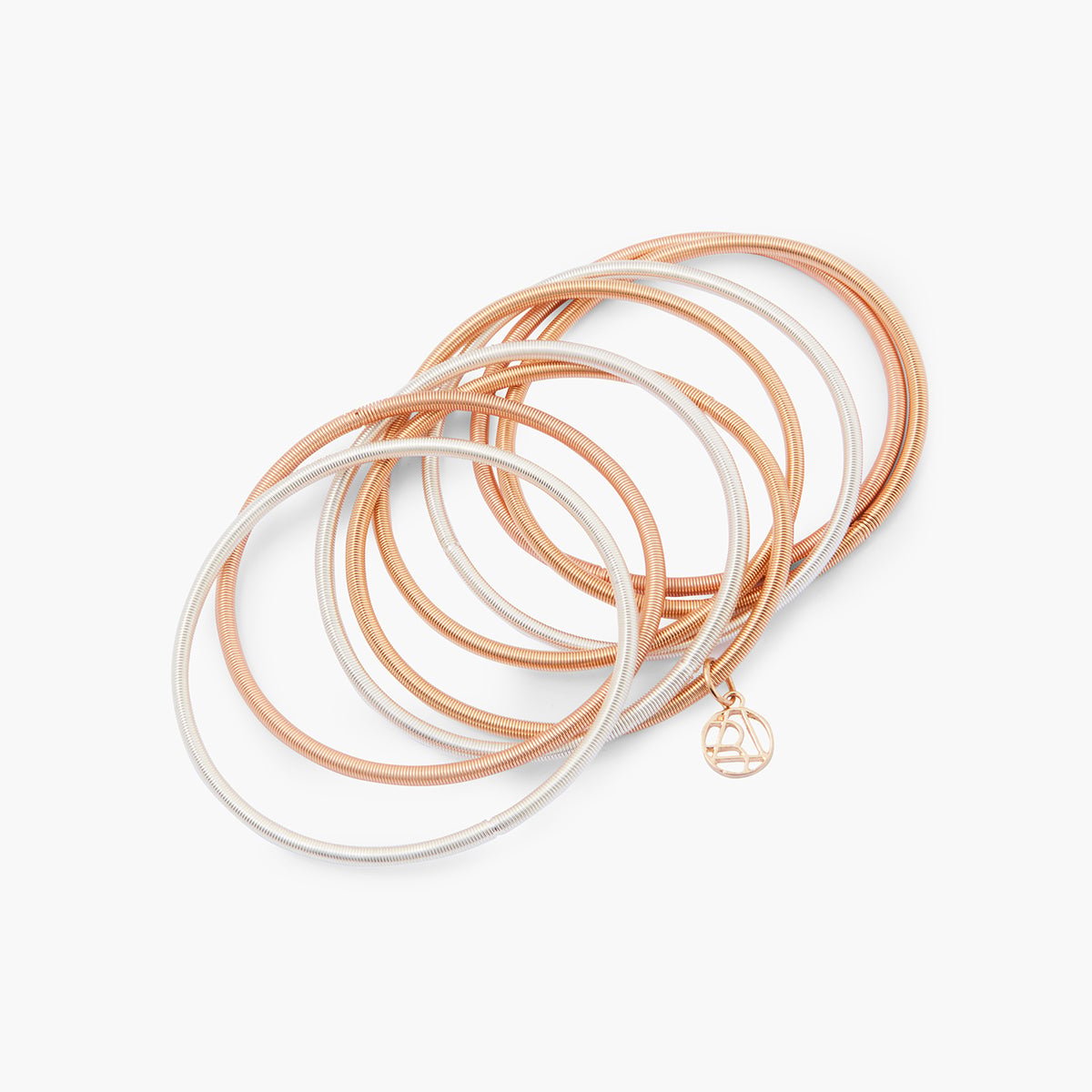 Set de 8 bracelets ressorts dorés et argentés argenté, BALABOOSTE