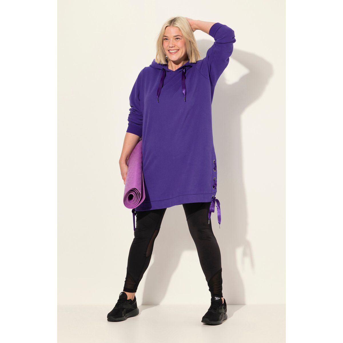 Long sweat à capuche violet, ULLA POPKEN